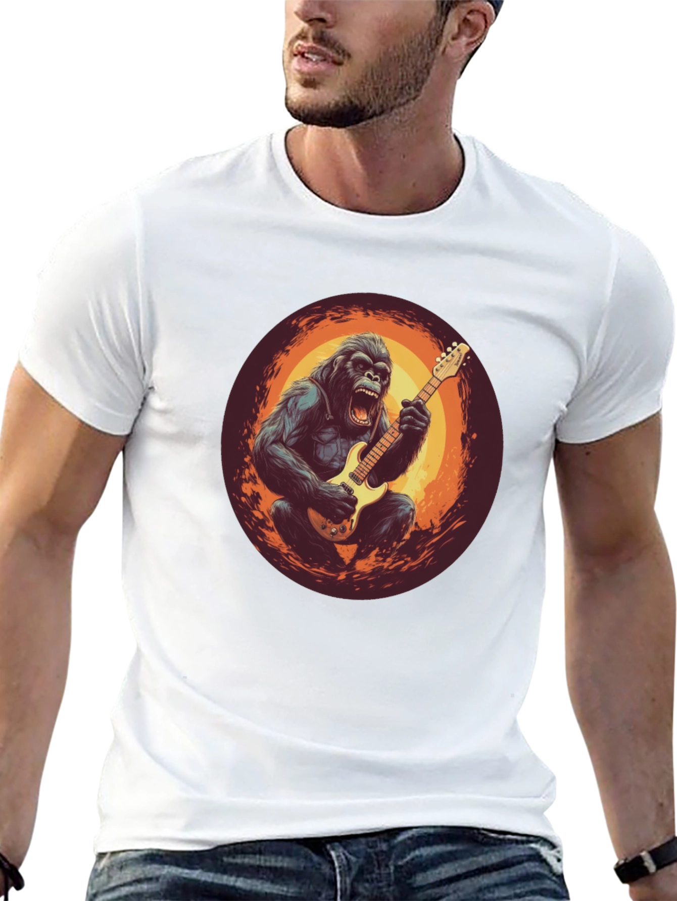 Gorilla Guitarist Graphic Tee - Black