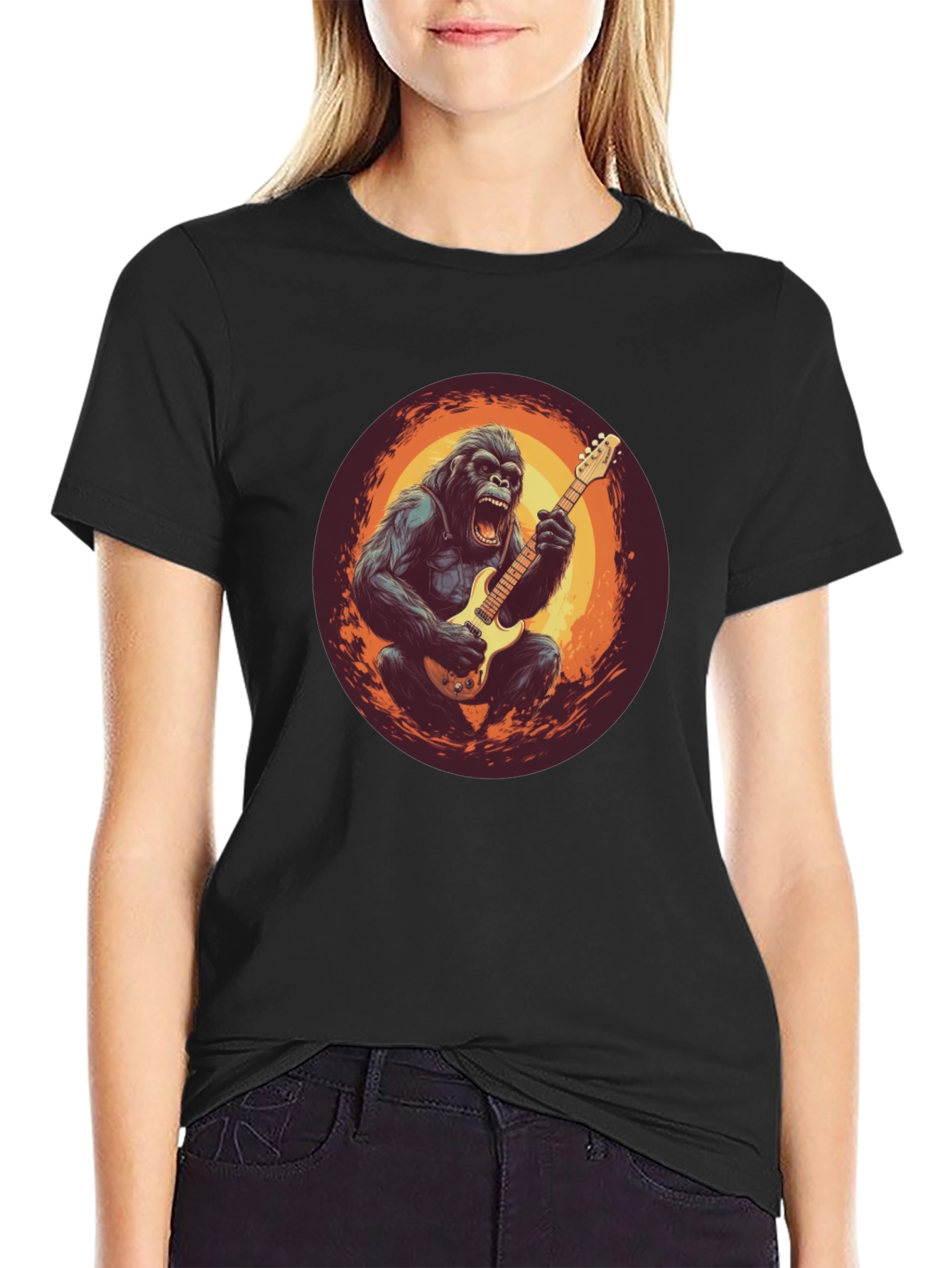 Gorilla Guitarist Graphic Tee - Black