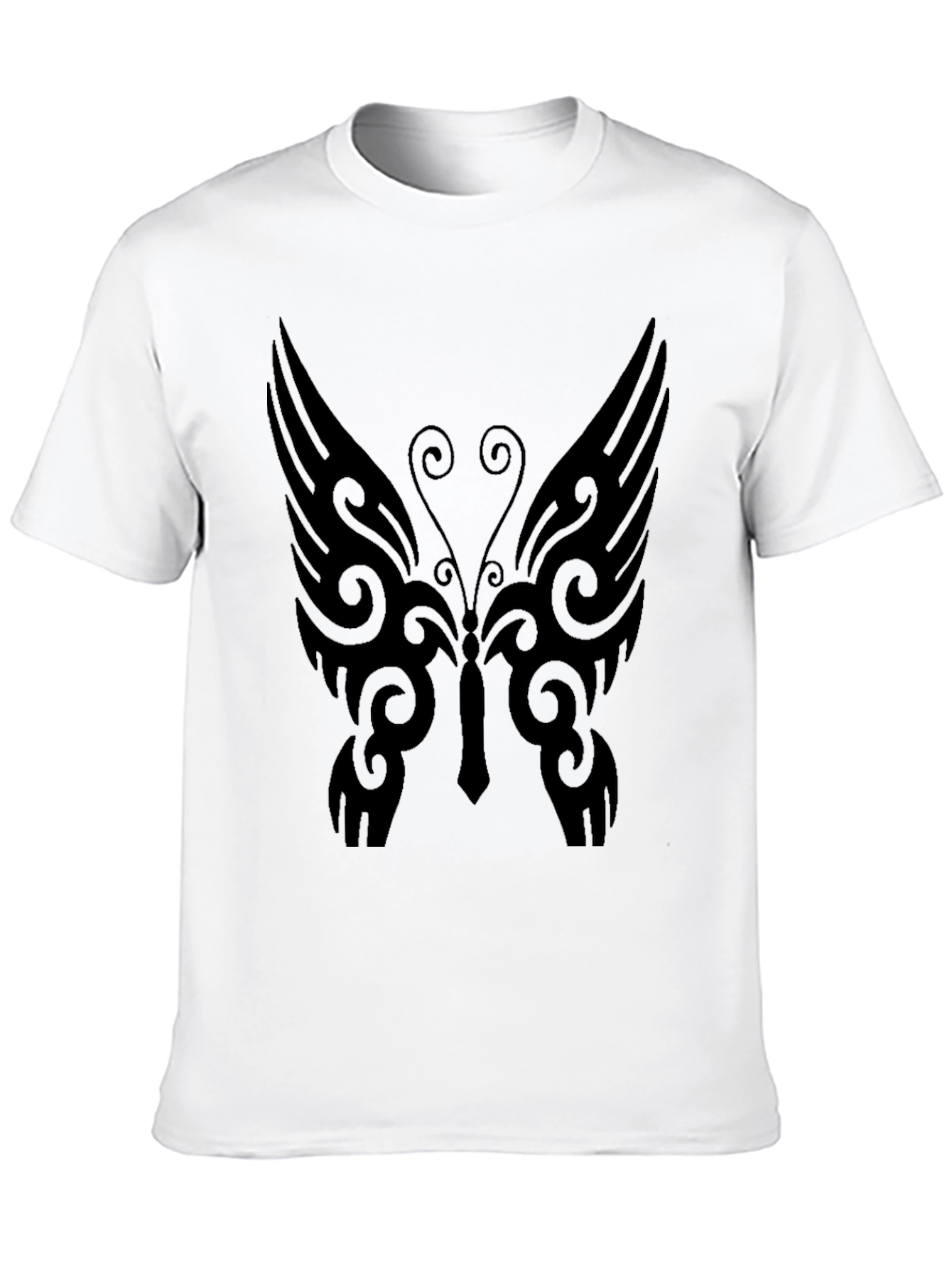 Tribal Butterfly Graphic Tee - Mens Black T-Shirt