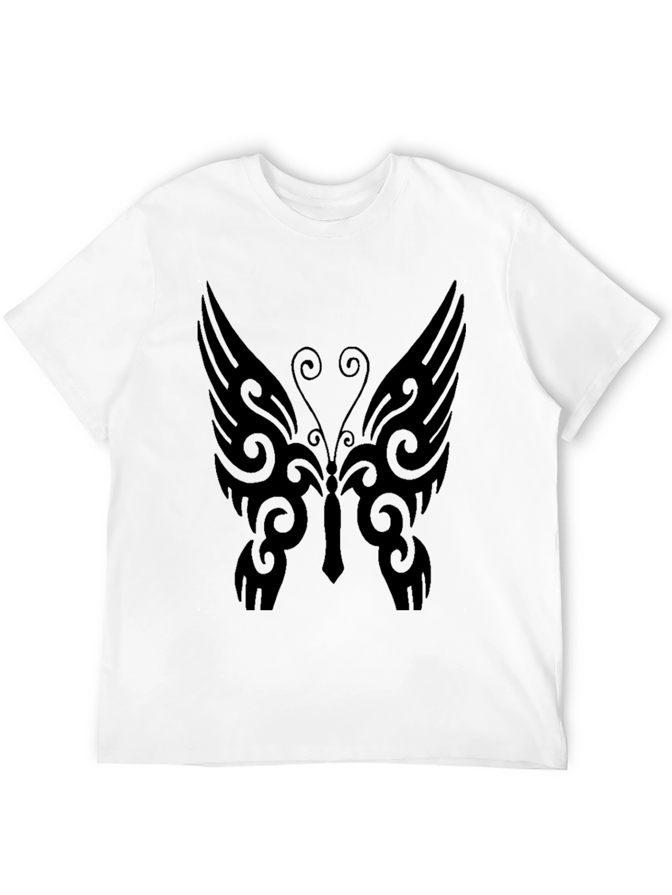 Tribal Butterfly Graphic Tee - Mens Black T-Shirt