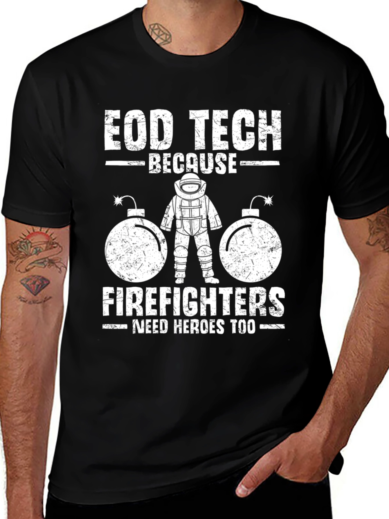 EOD Tech Firefighters Hero T-Shirt