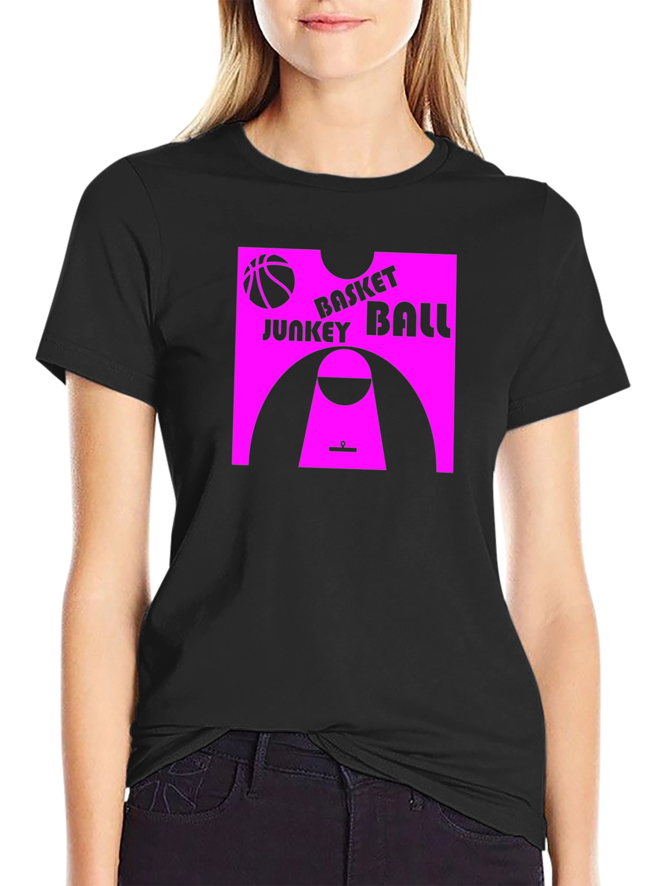 Basket Junkey Ball Graphic Tee - Black