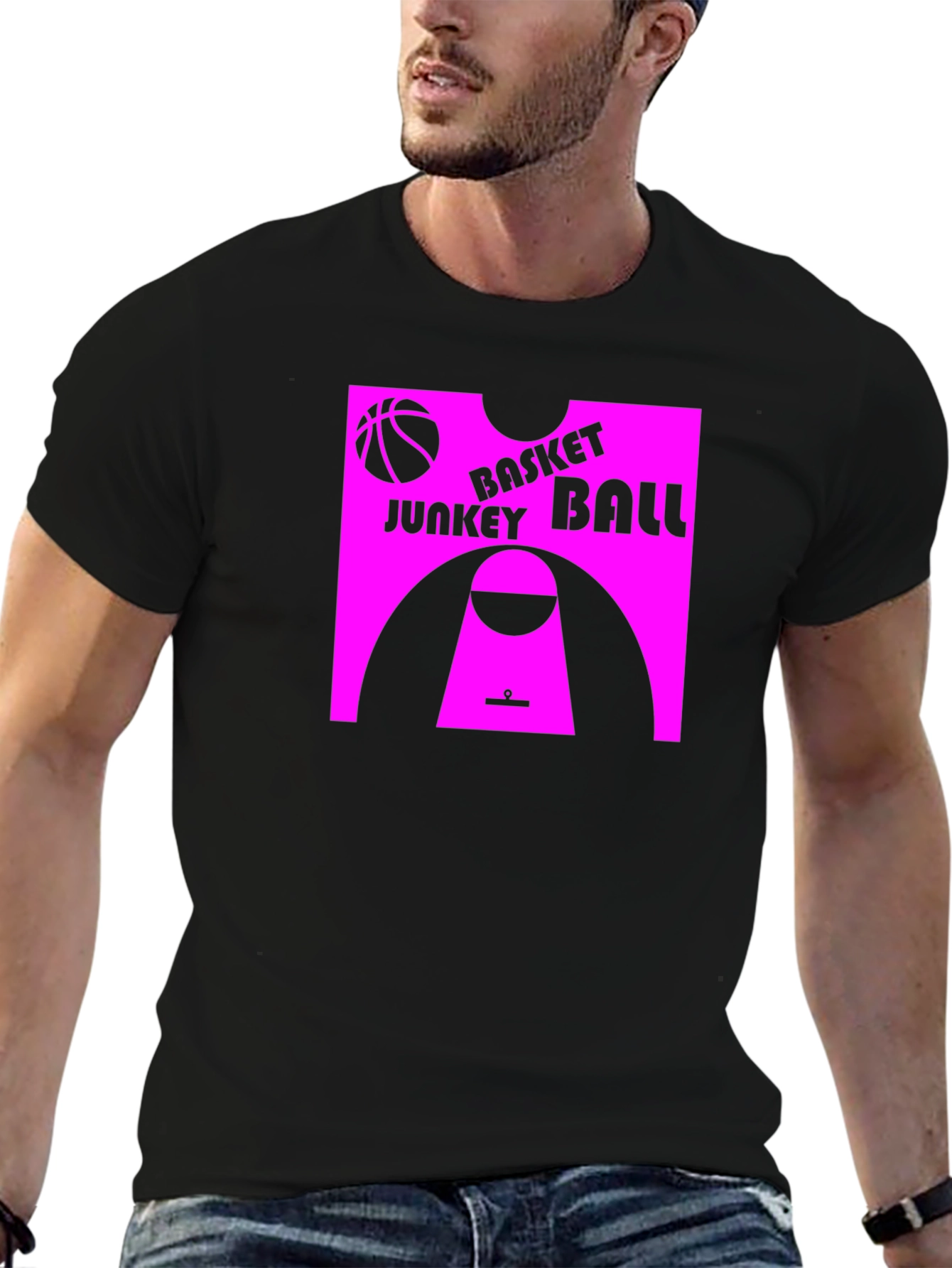 Basket Junkey Ball Graphic Tee - Black