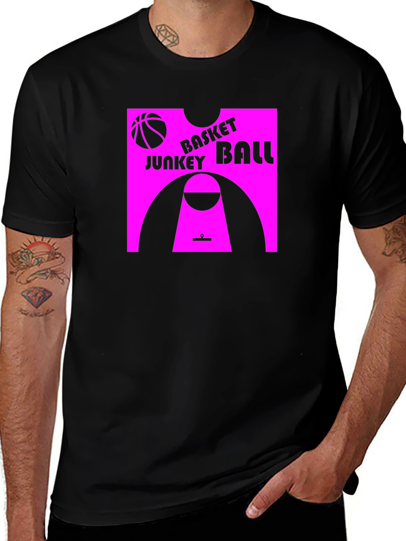 Basket Junkey Ball Graphic Tee - Black