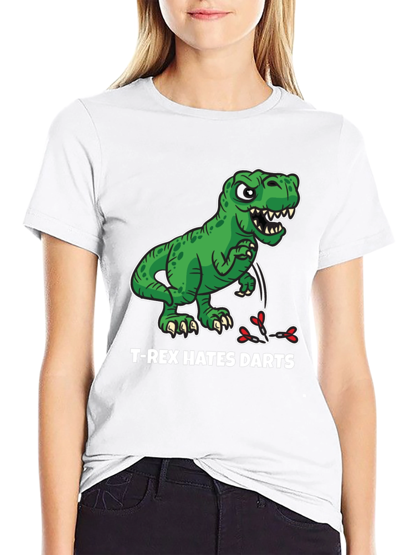 T-Rex Hates Darts Graphic T-Shirt