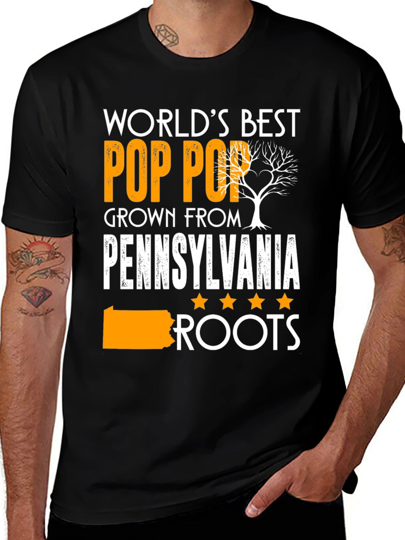 Worlds Best Pop Pop Pennsylvania Roots T-Shirt