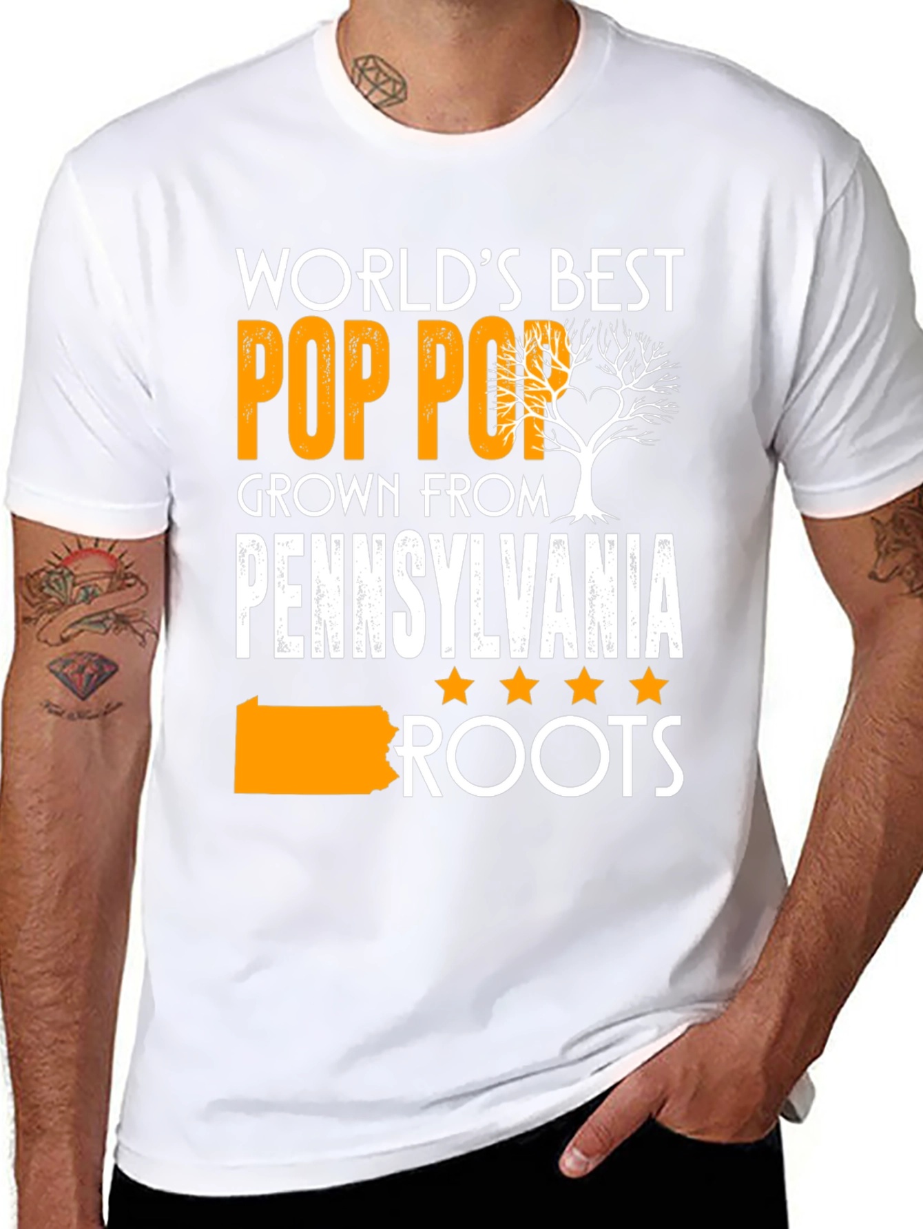 Worlds Best Pop Pop Pennsylvania Roots T-Shirt