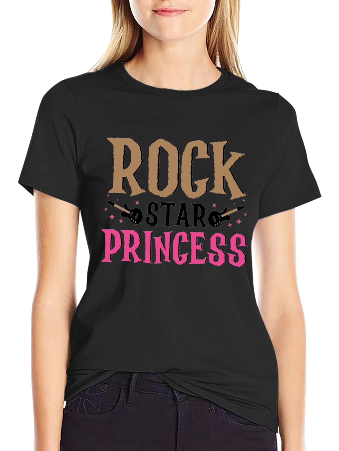 Rock Star Princess Graphic Tee - Black