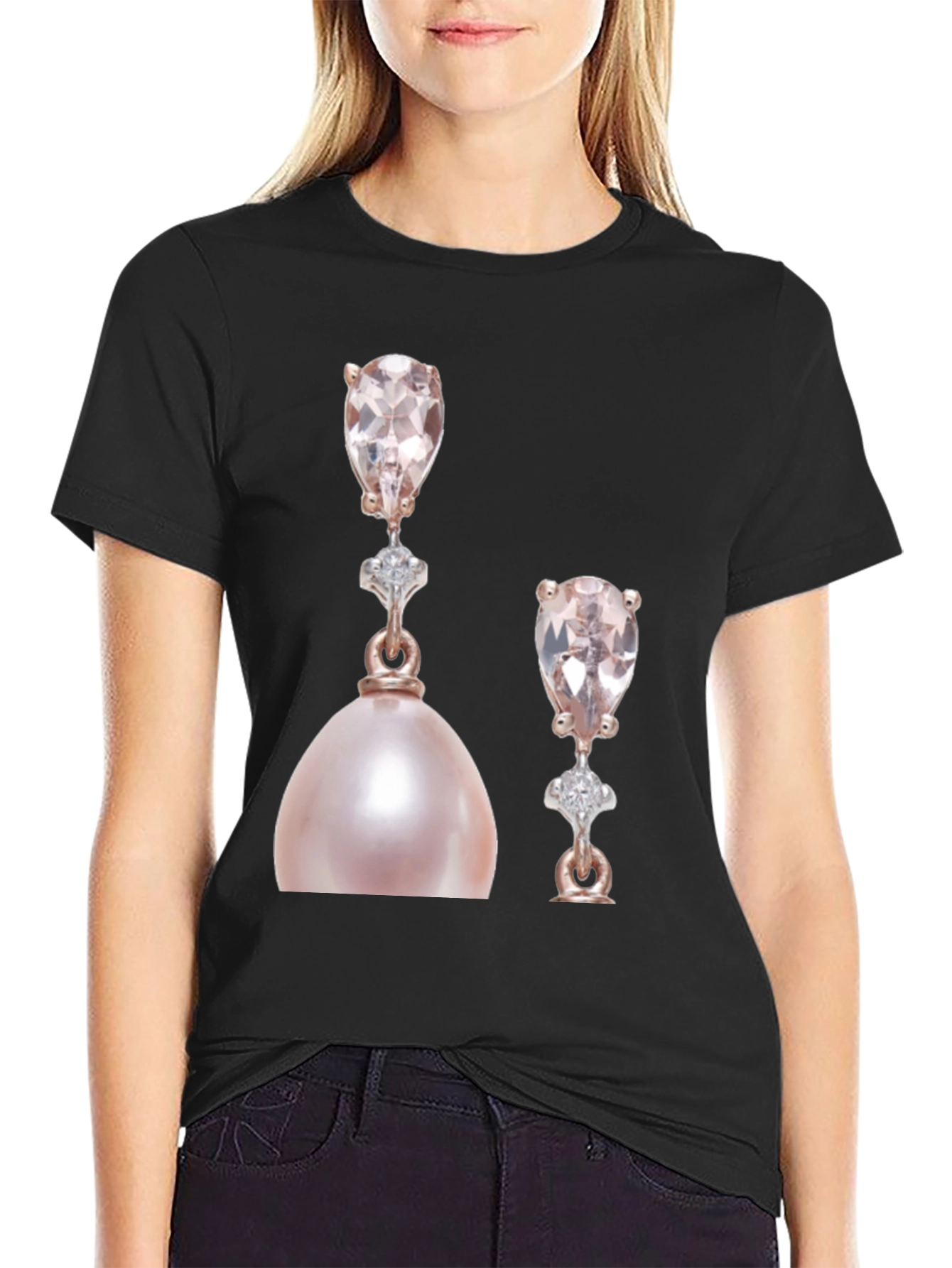 Elegant Pearly Earrings Graphic T-Shirt