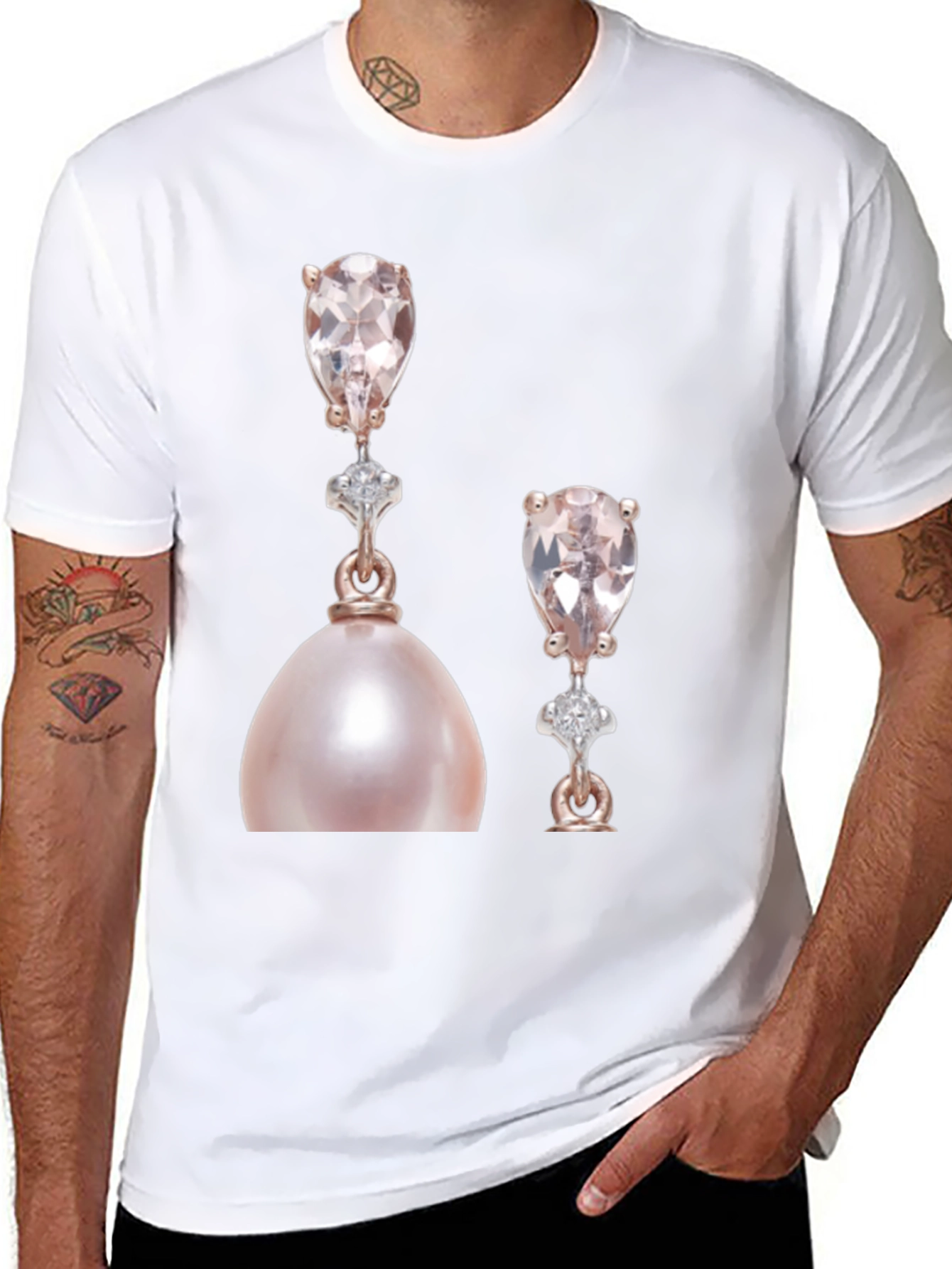 Elegant Pearly Earrings Graphic T-Shirt