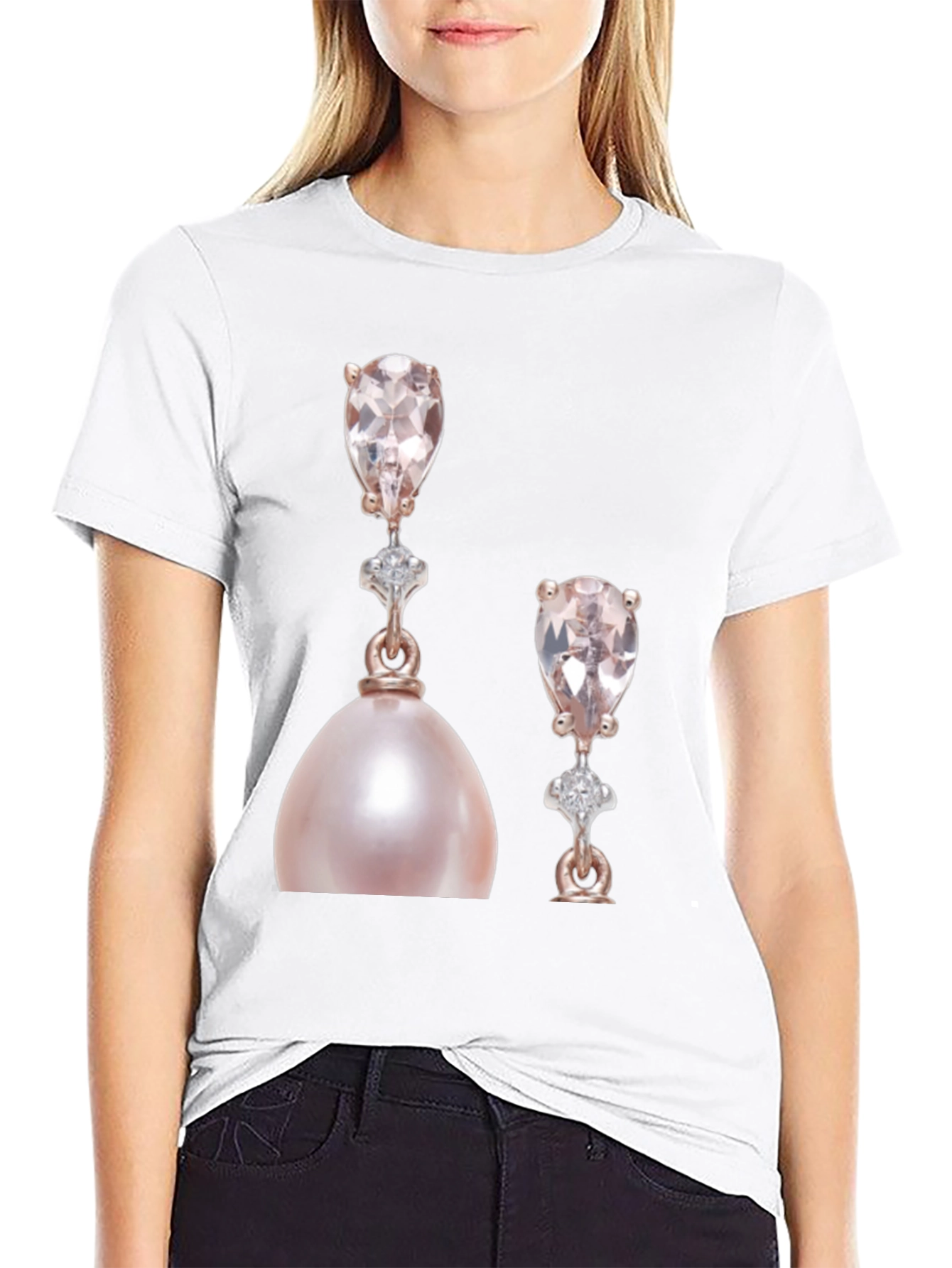 Elegant Pearly Earrings Graphic T-Shirt