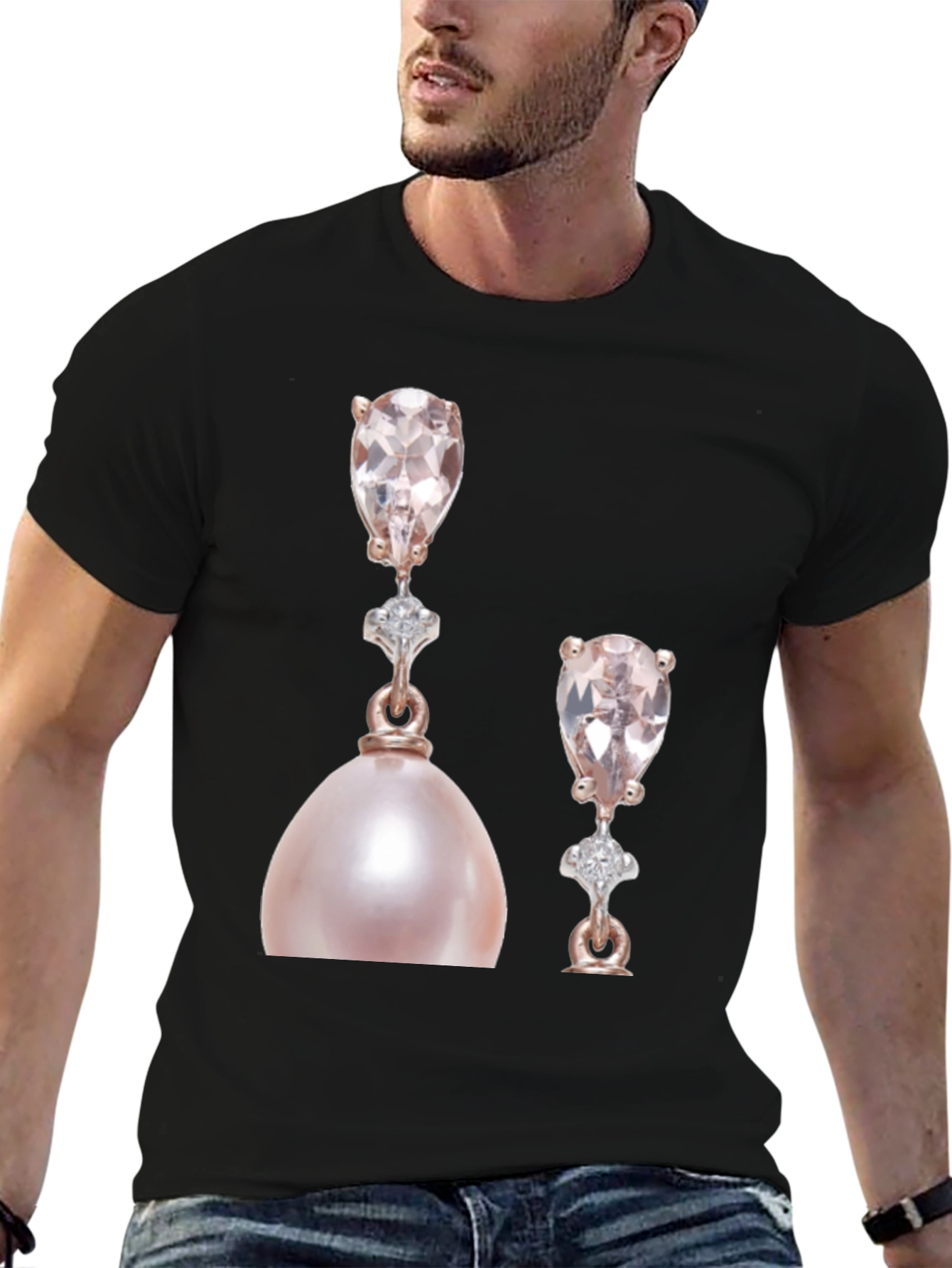 Elegant Pearly Earrings Graphic T-Shirt