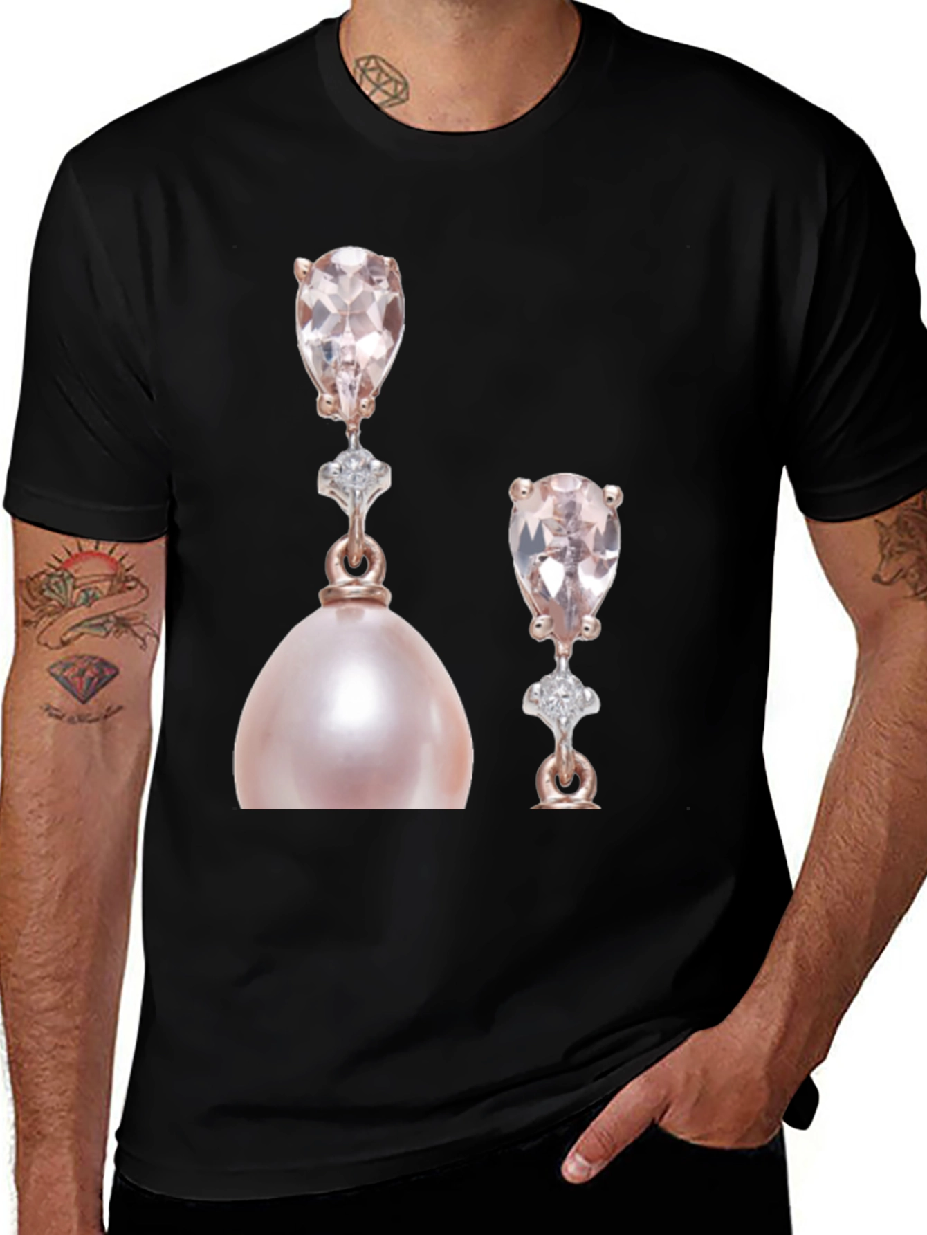 Elegant Pearly Earrings Graphic T-Shirt