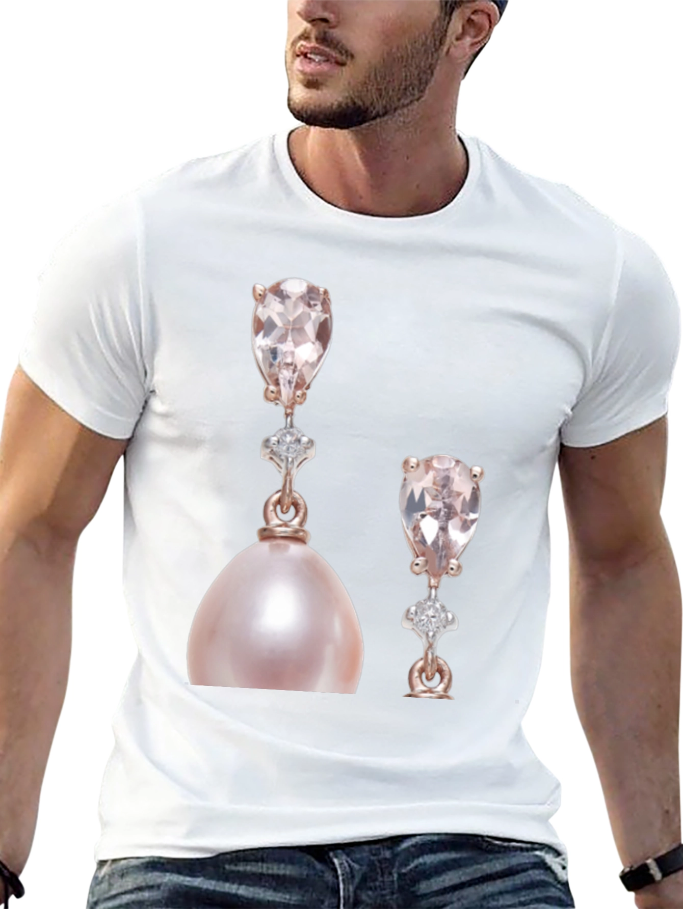 Elegant Pearly Earrings Graphic T-Shirt