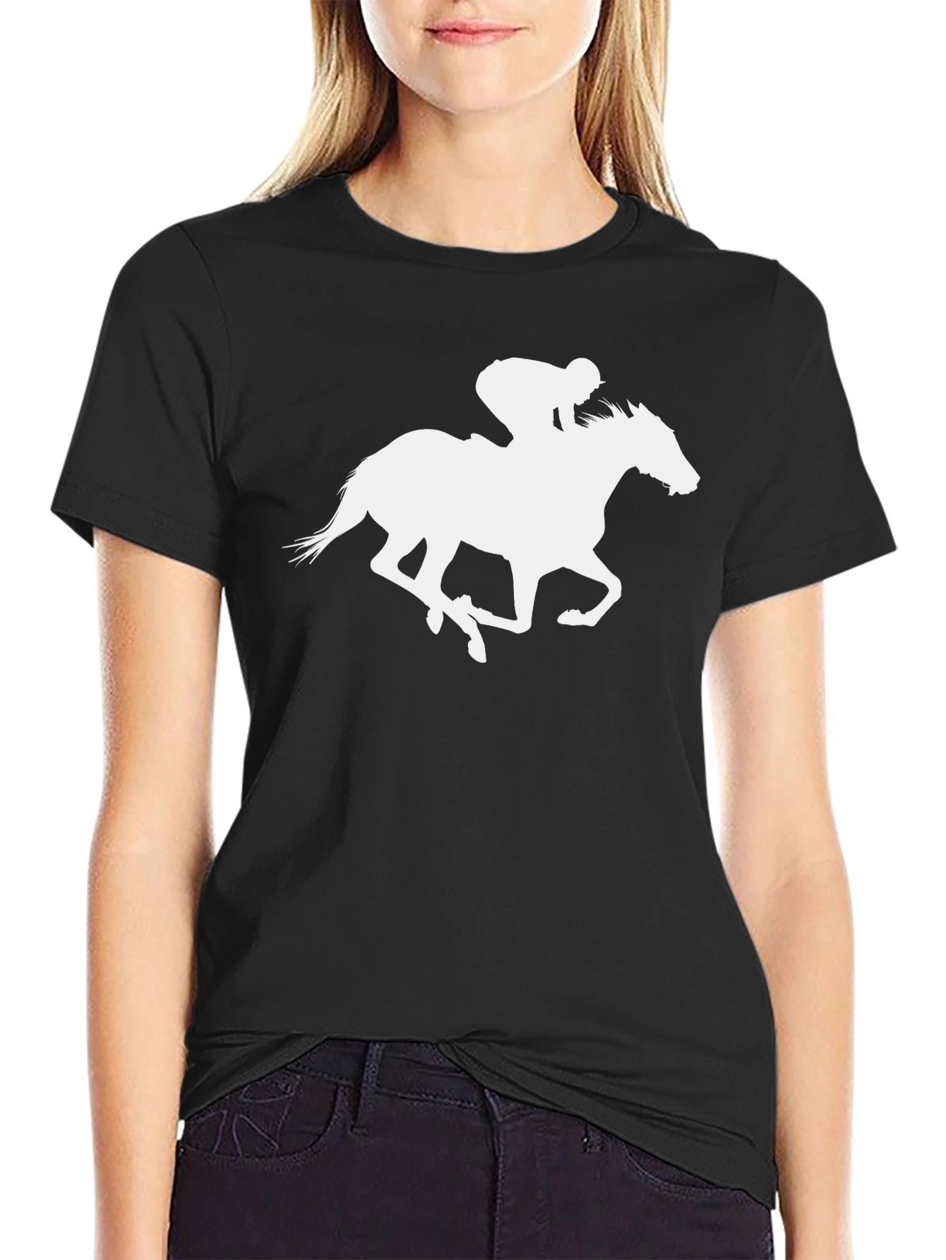Equestrian Racer Graphic Tee - Mens Black T-Shirt
