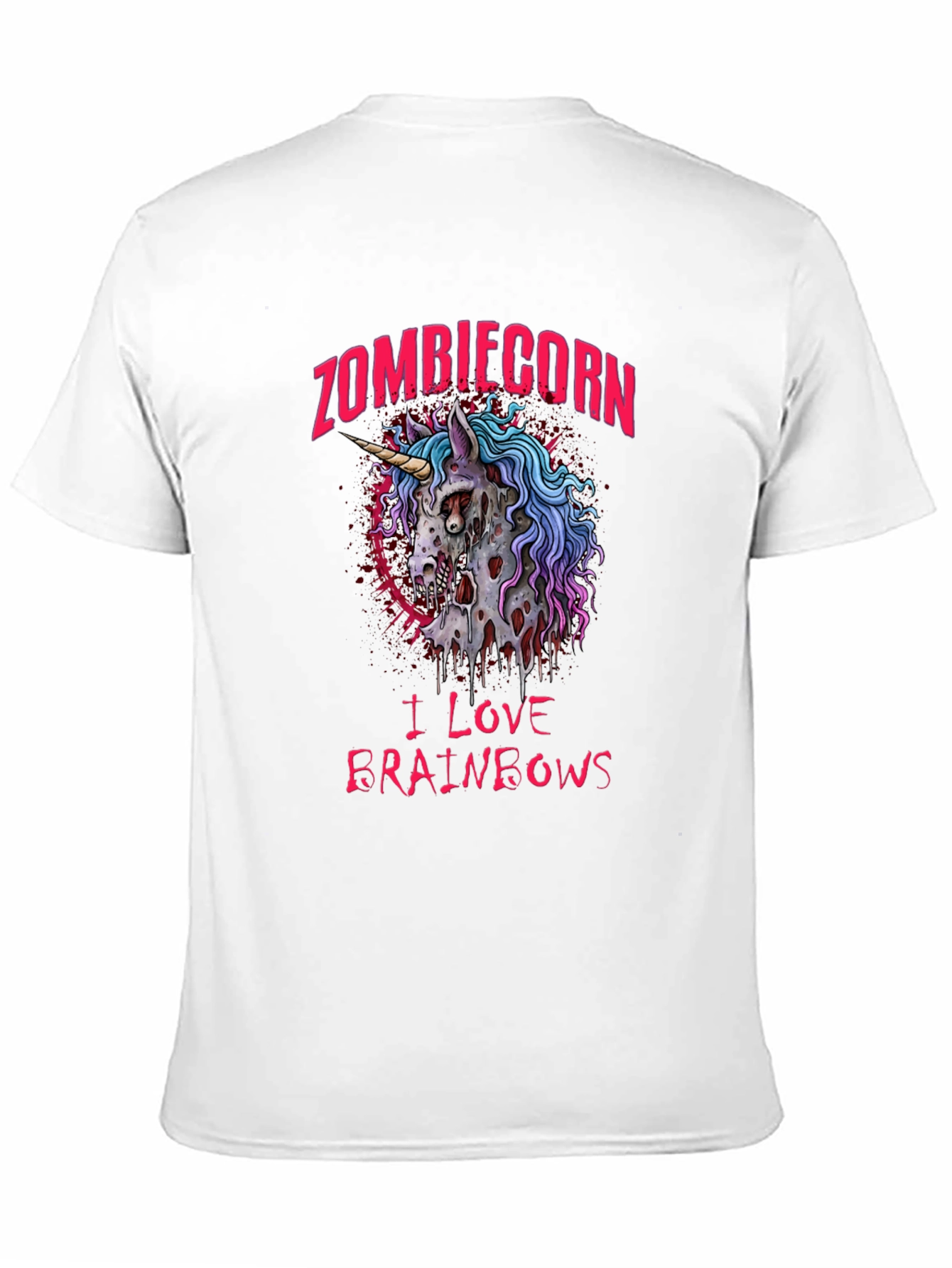 Zombiecorn I Love Brainbows Black T-Shirt