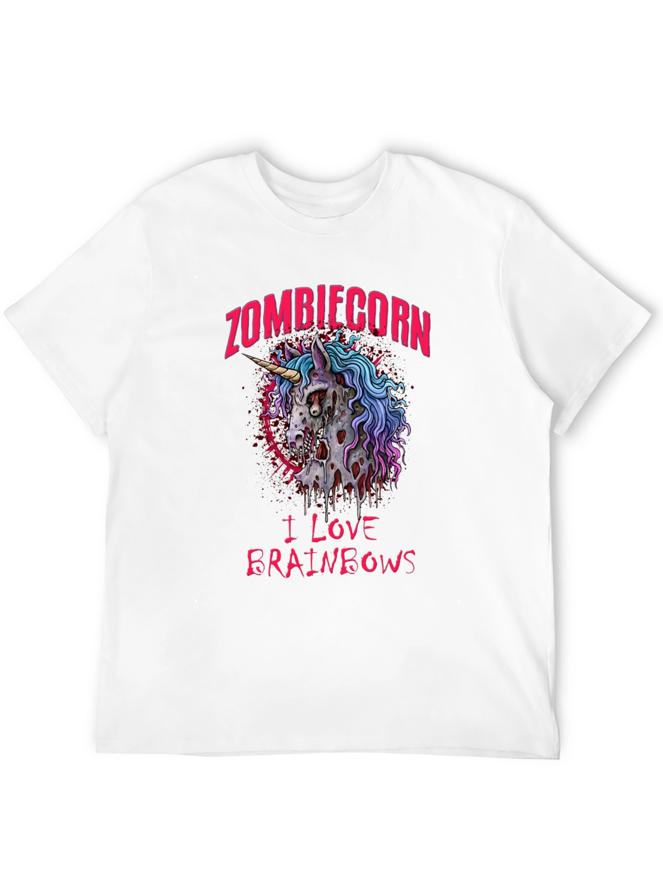 Zombiecorn I Love Brainbows Black T-Shirt