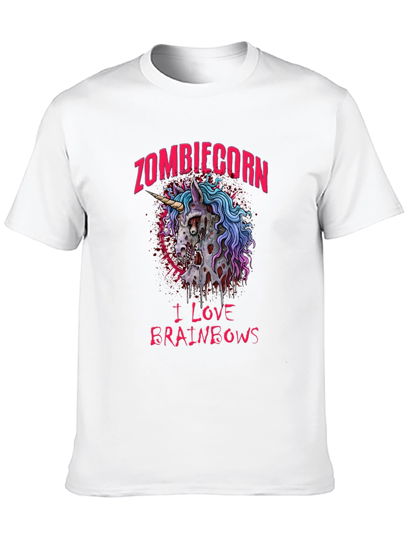 Zombiecorn I Love Brainbows Black T-Shirt