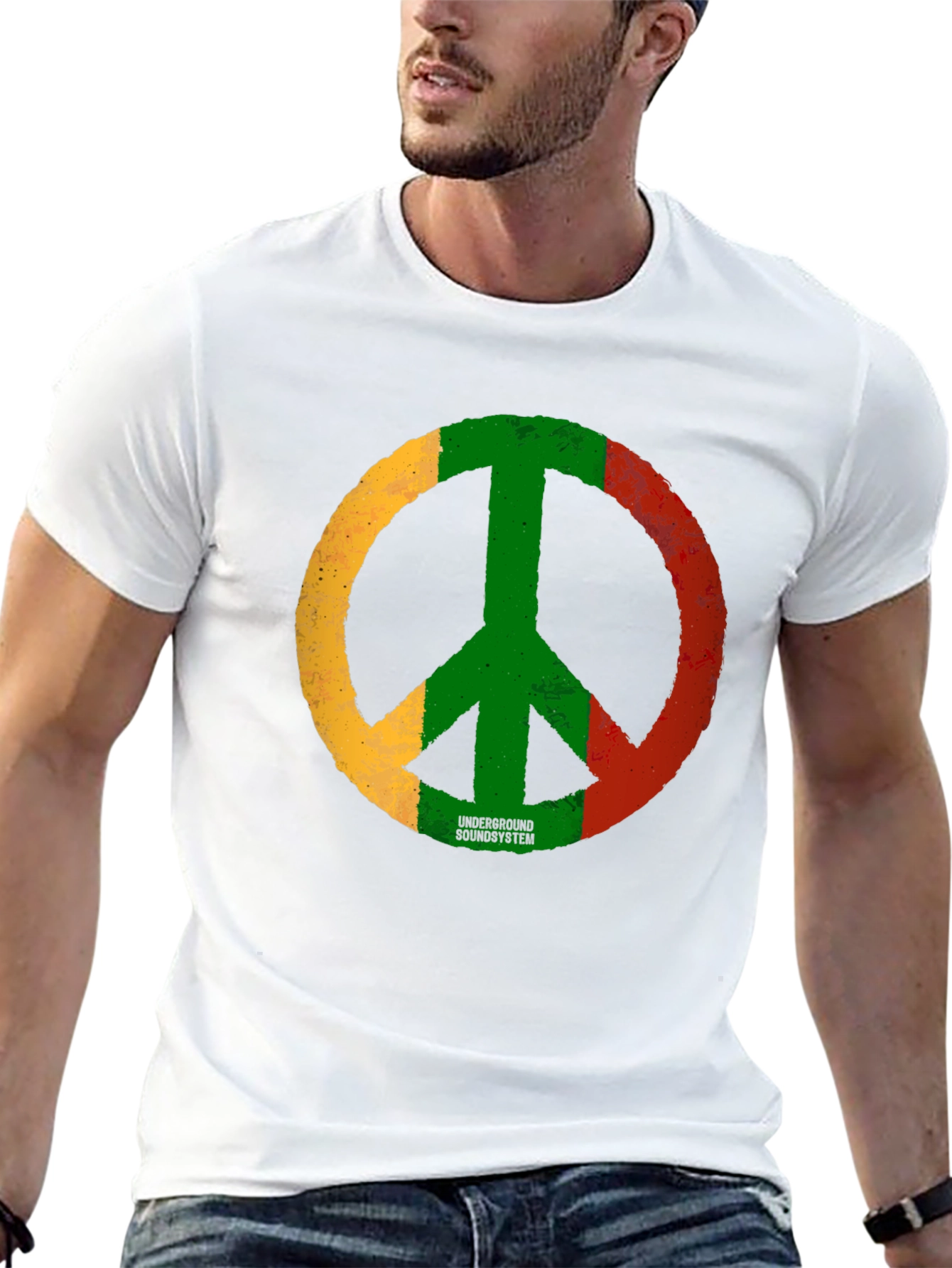 Rasta Peace Sign Graphic Tee - Underground Soundsystem