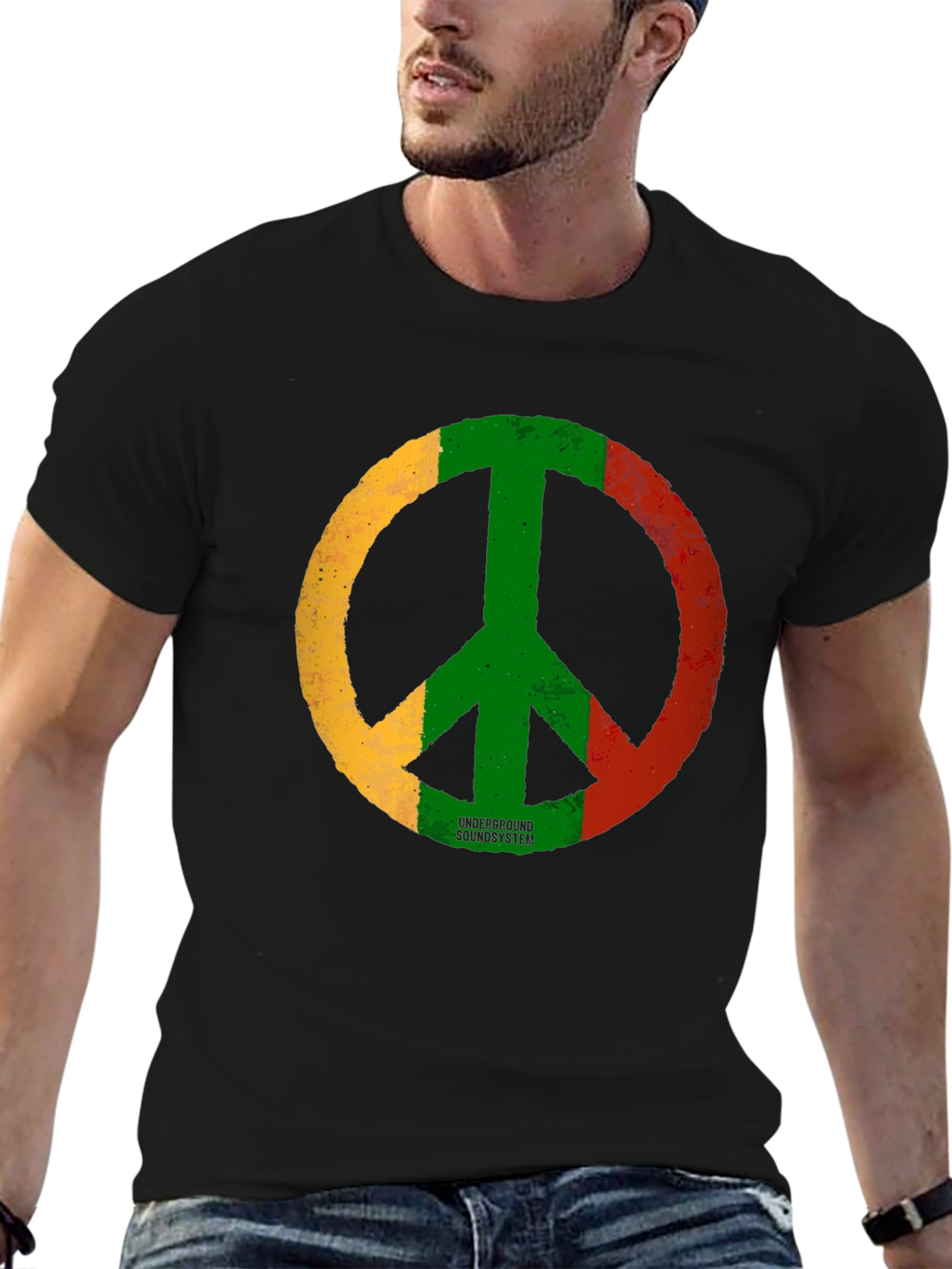Rasta Peace Sign Graphic Tee - Underground Soundsystem