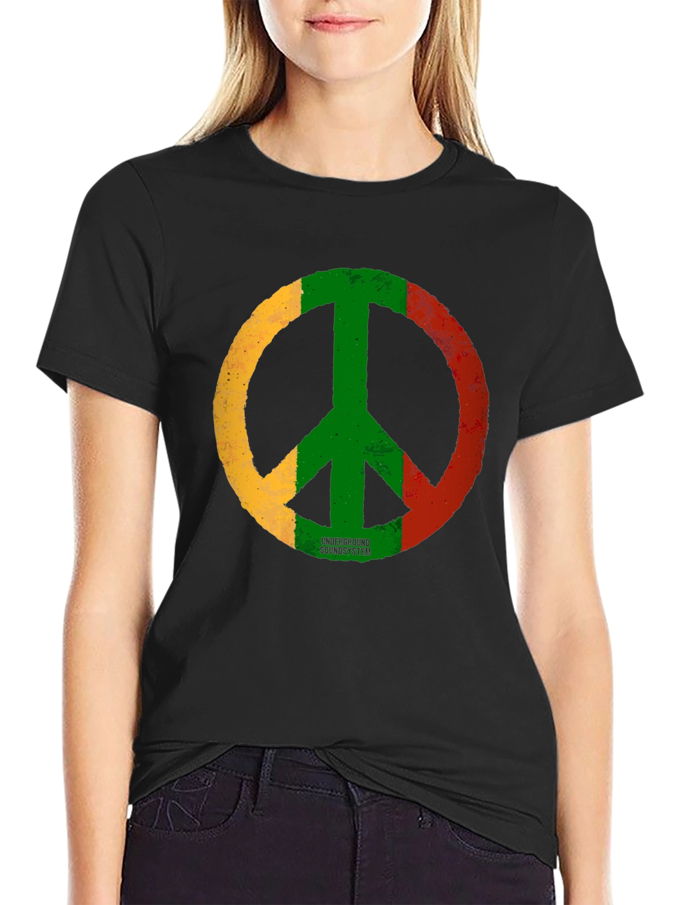 Rasta Peace Sign Graphic Tee - Underground Soundsystem