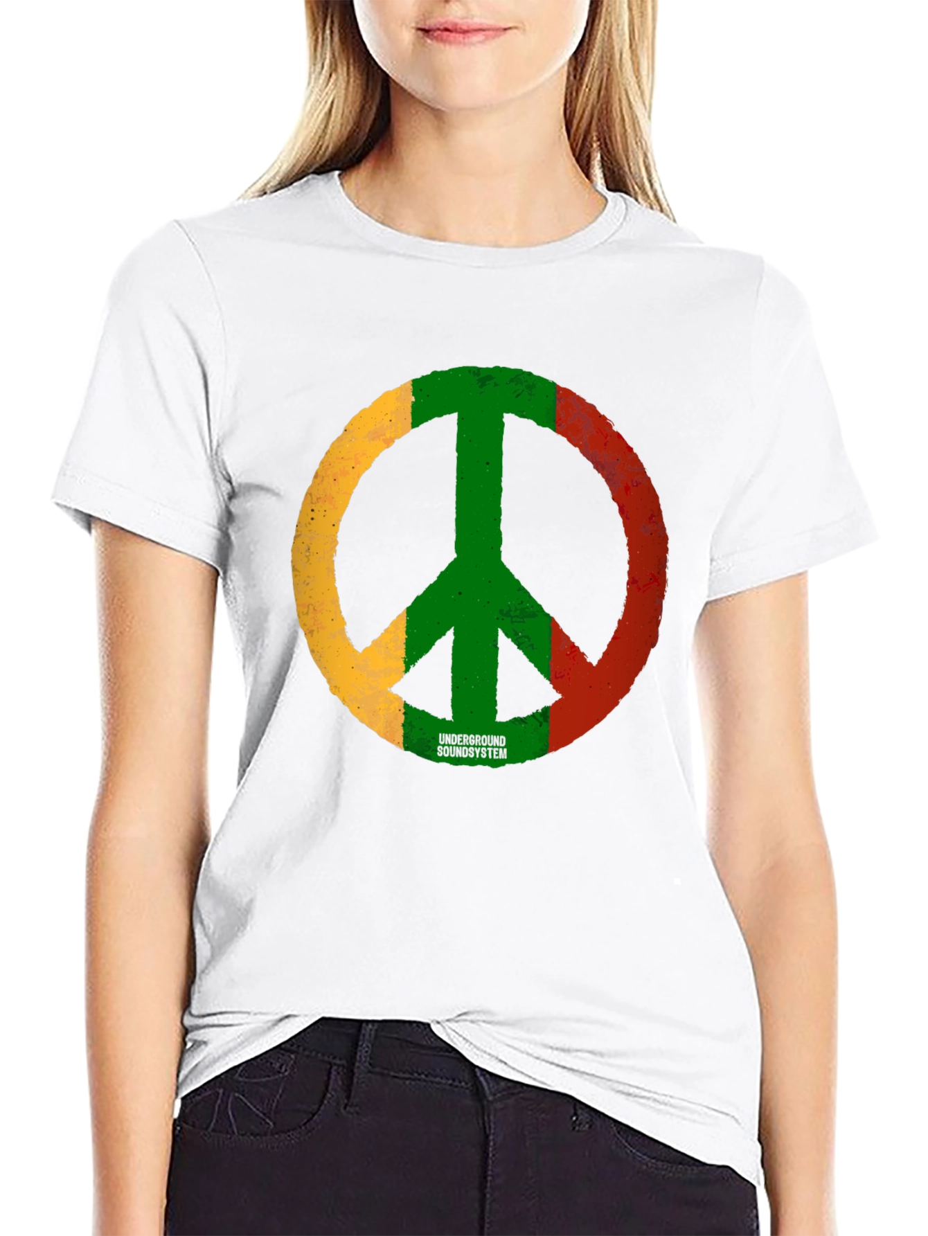 Rasta Peace Sign Graphic Tee - Underground Soundsystem