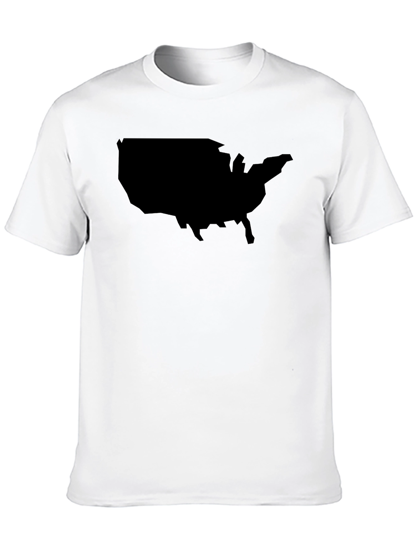 USA Map Black Graphic T-Shirt