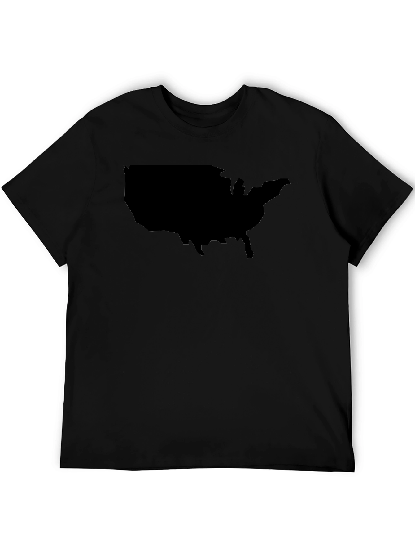 USA Map Black Graphic T-Shirt