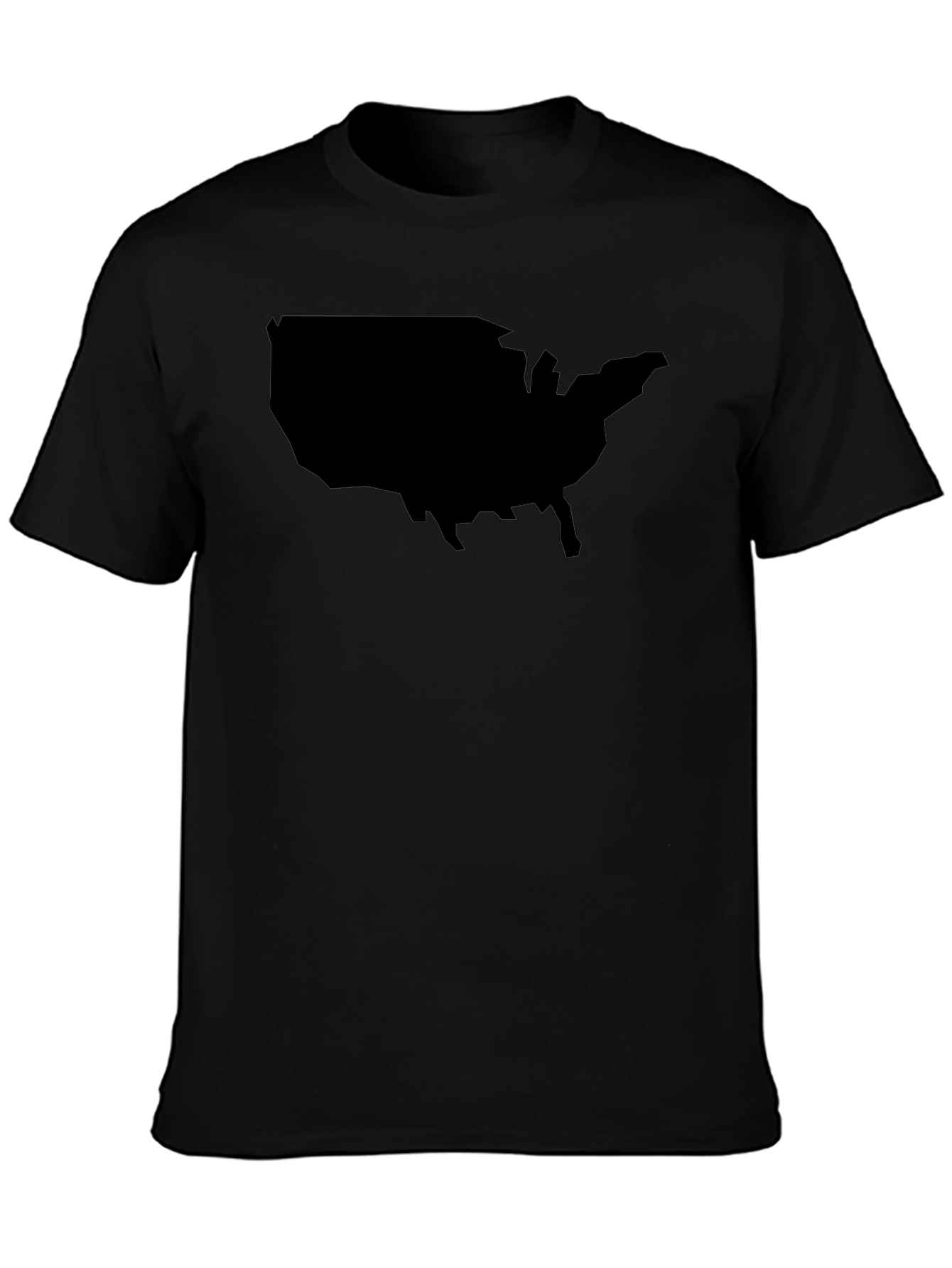 USA Map Black Graphic T-Shirt