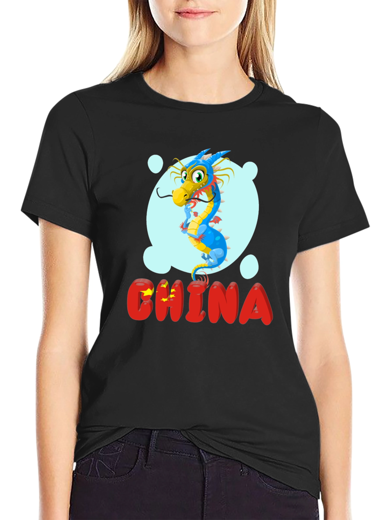 China Dragon Graphic Tee - Unisex Black T-Shirt
