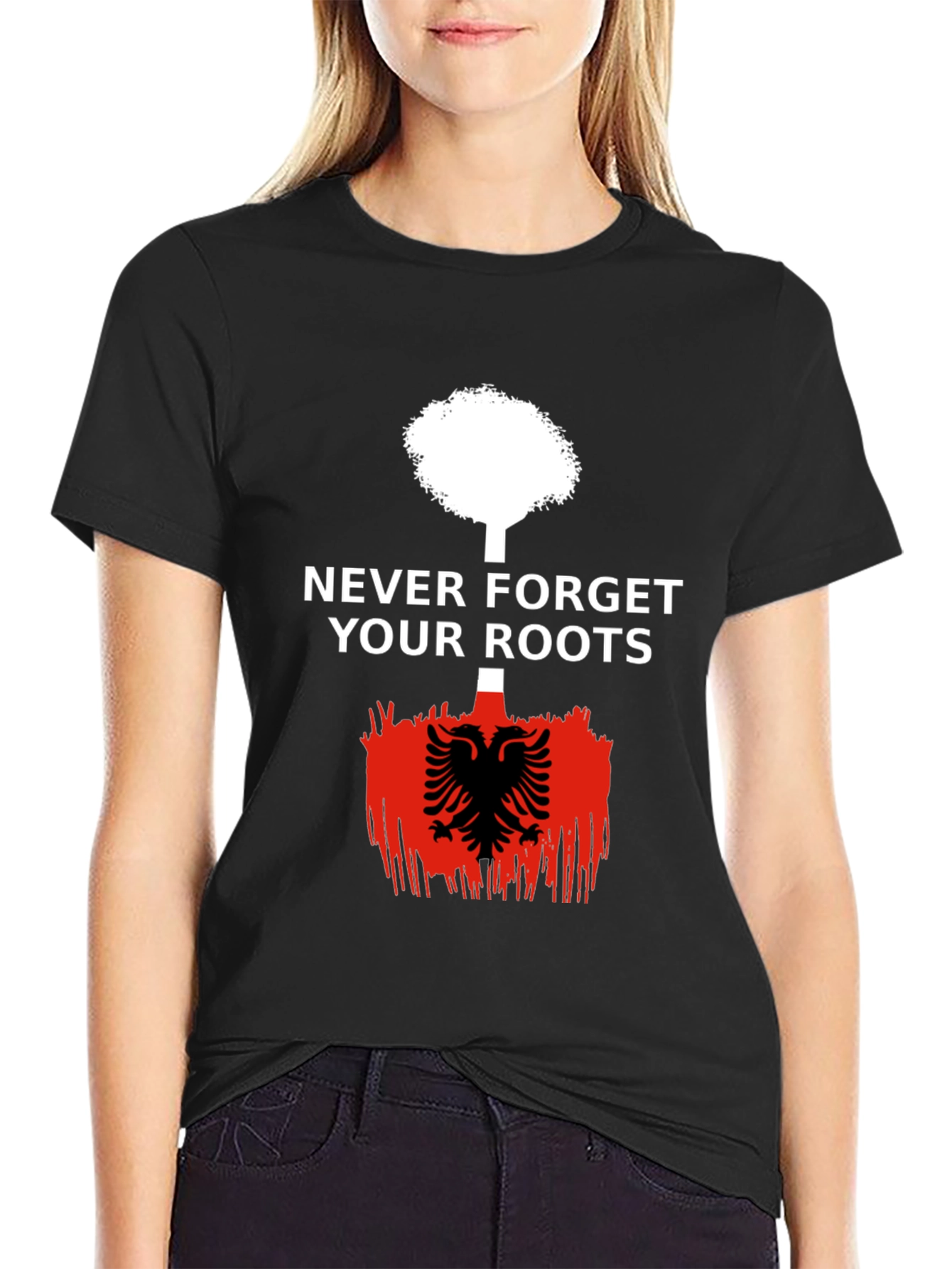 Never Forget Roots T-Shirt - Albania Eagle Flag