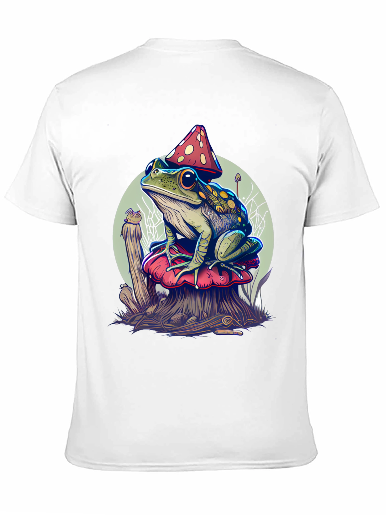 Frog on Mushroom Graphic Tee - Unique Design