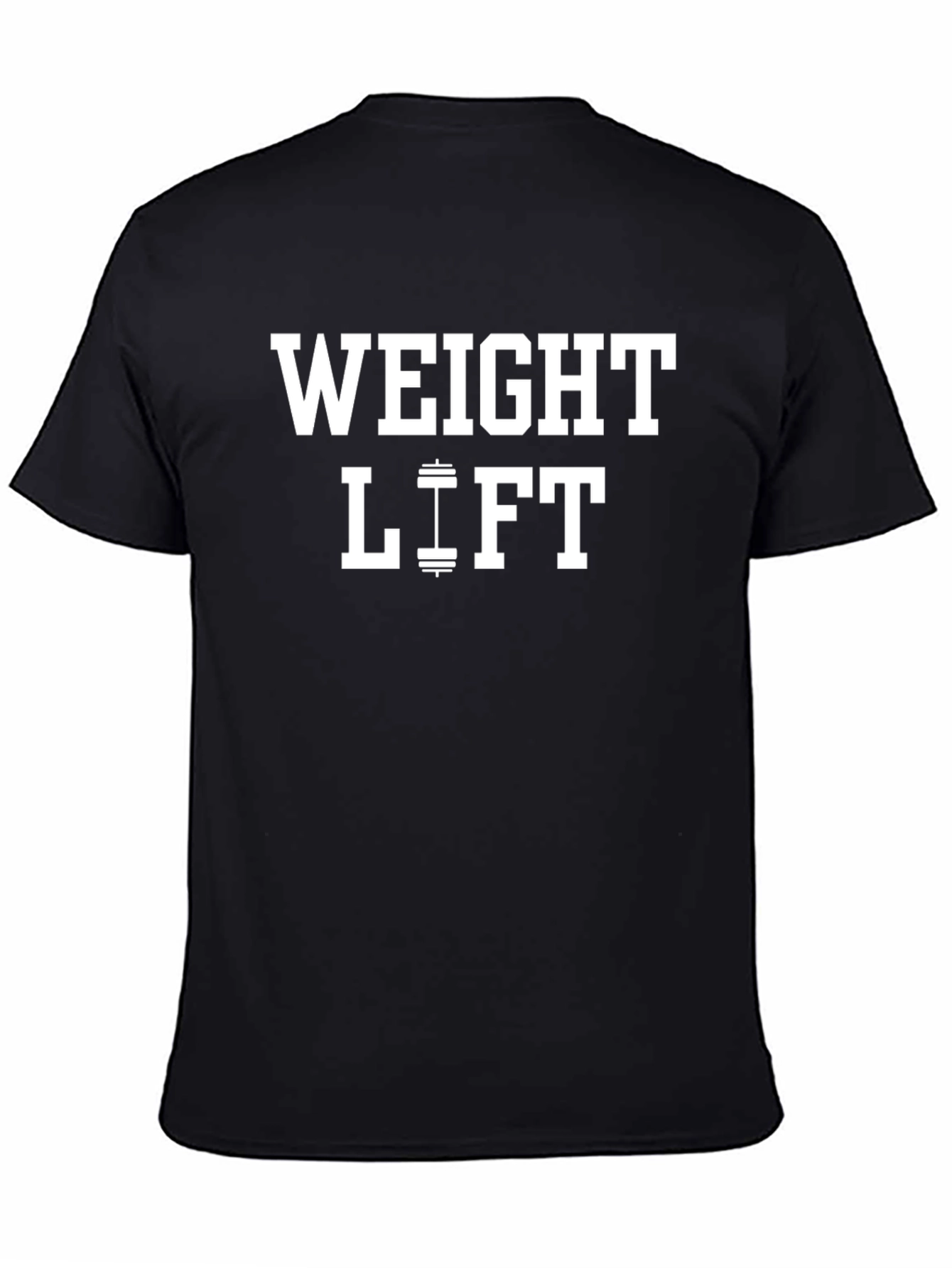 Weight Lifting Graphic Tee - Black Cotton Gym Shirt