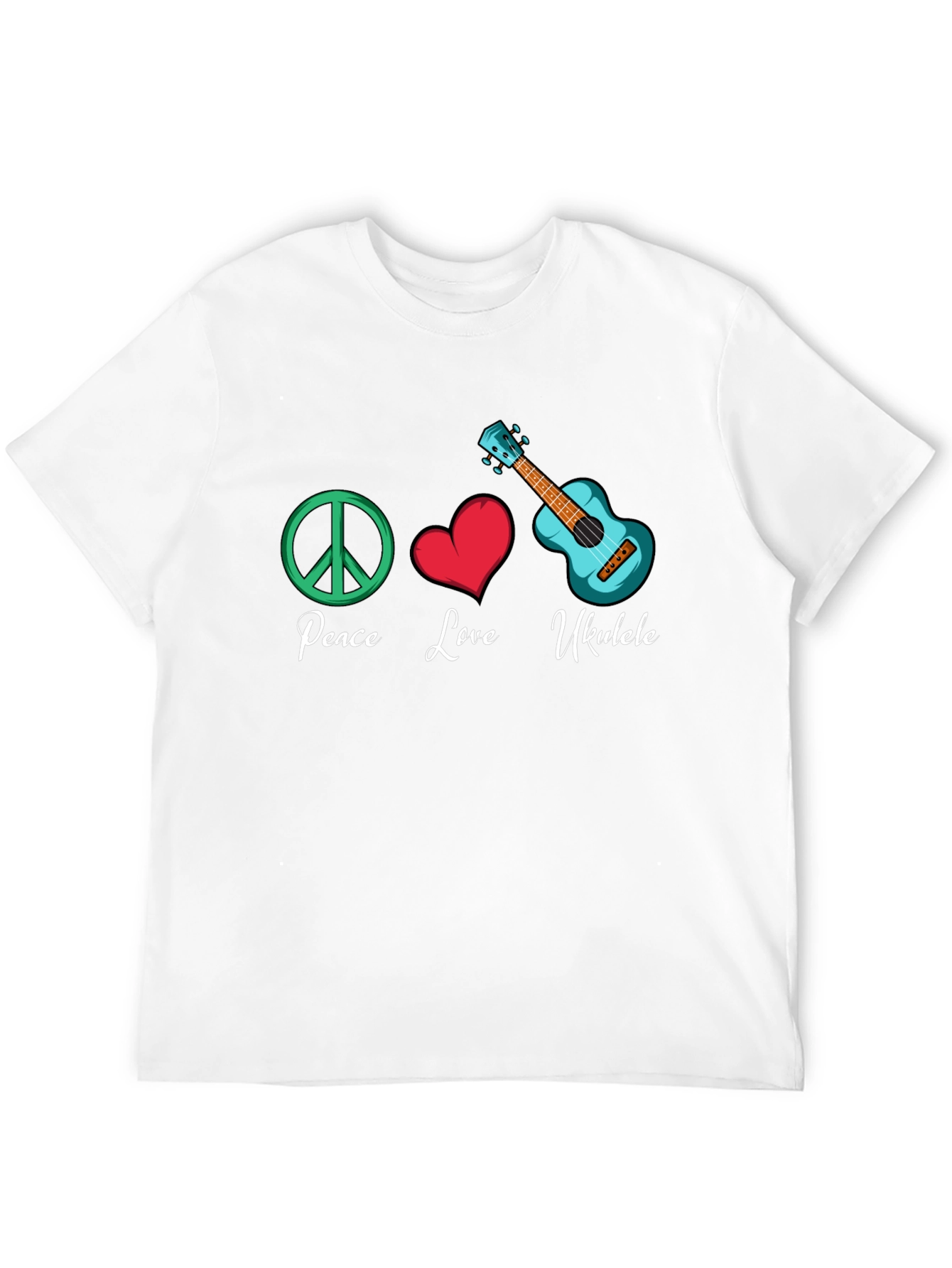 Peace Love Ukulele Graphic Tee