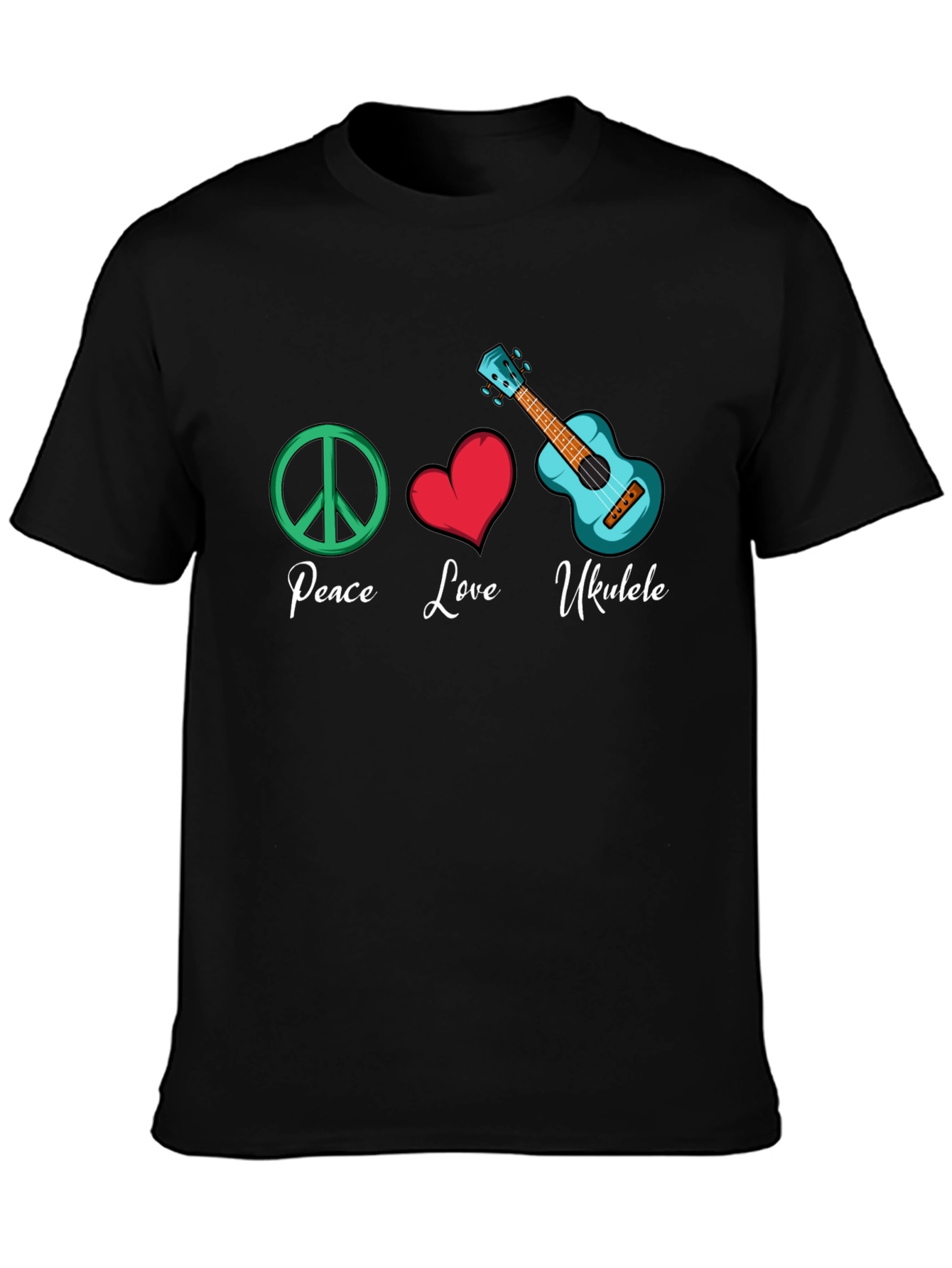 Peace Love Ukulele Graphic Tee