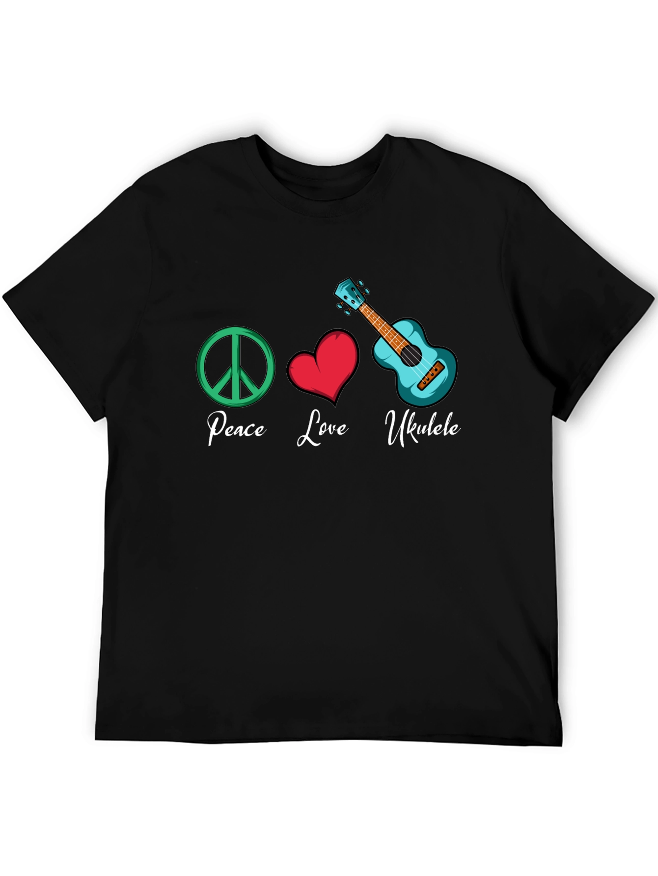Peace Love Ukulele Graphic Tee