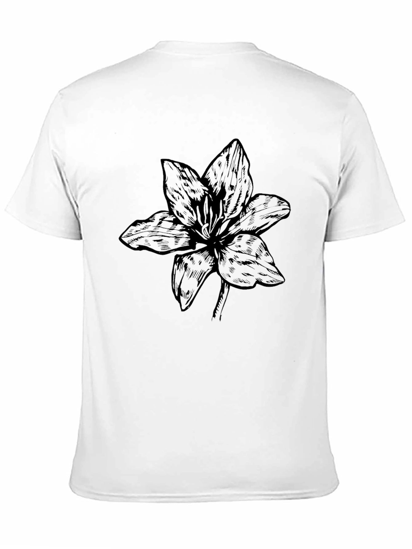 Black Flower Graphic Tee - Stylish Casual Wear