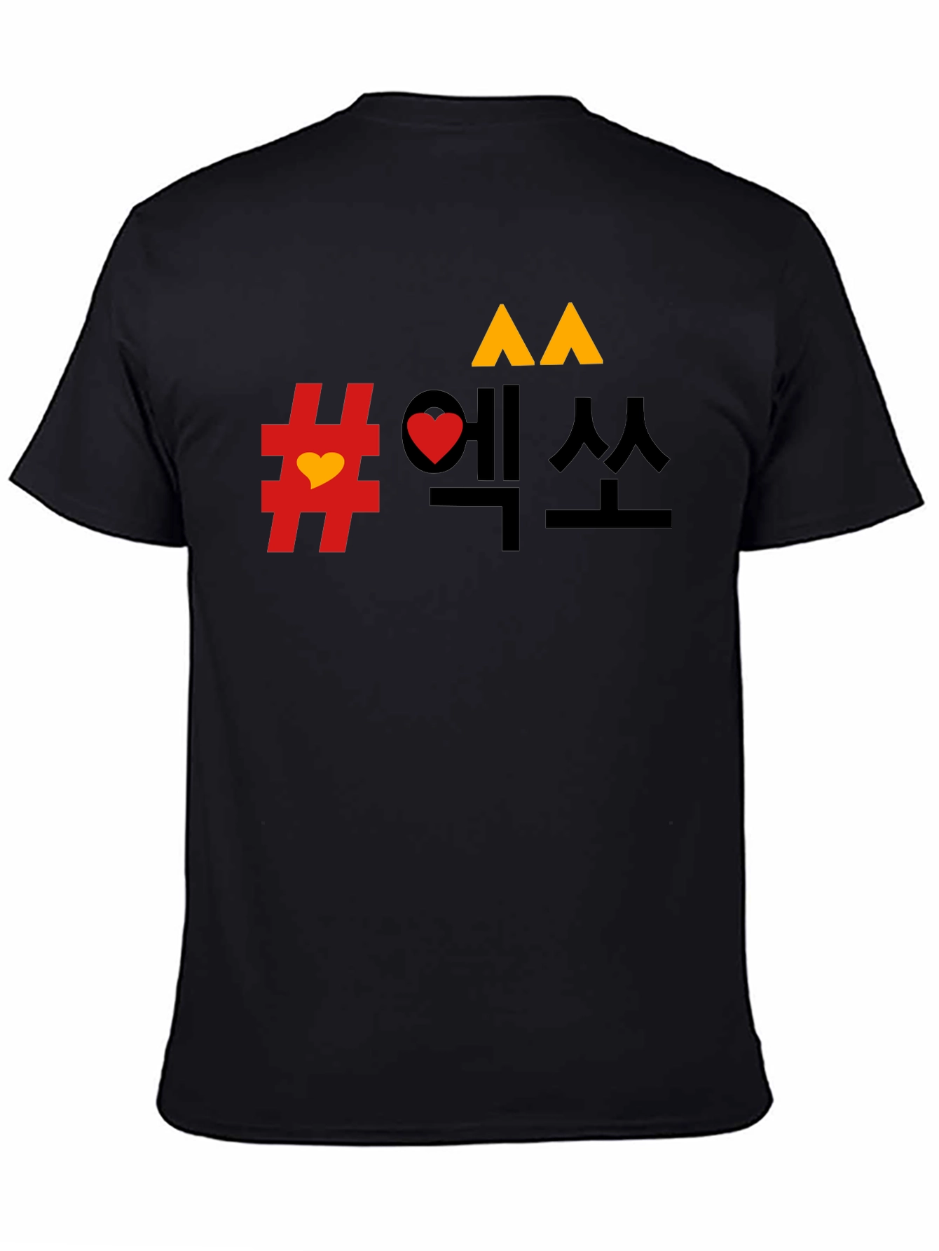 Mens Graphic Tee - Korean Design Black T-Shirt