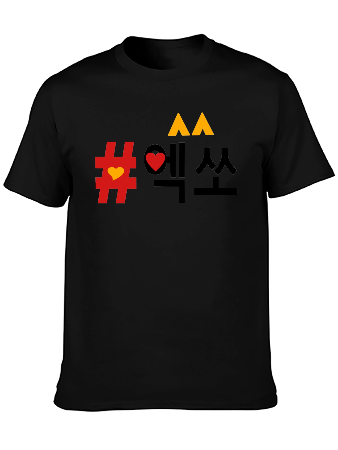 Mens Graphic Tee - Korean Design Black T-Shirt