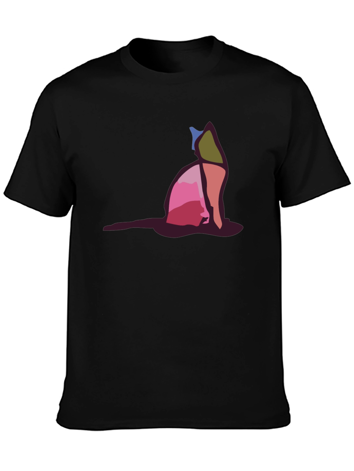 Abstract Cat Graphic Tee - Unique Art Shirt