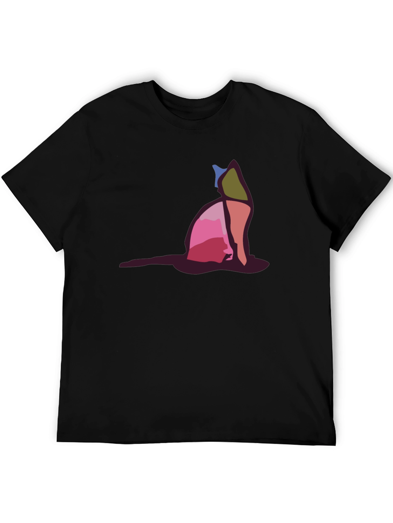 Abstract Cat Graphic Tee - Unique Art Shirt