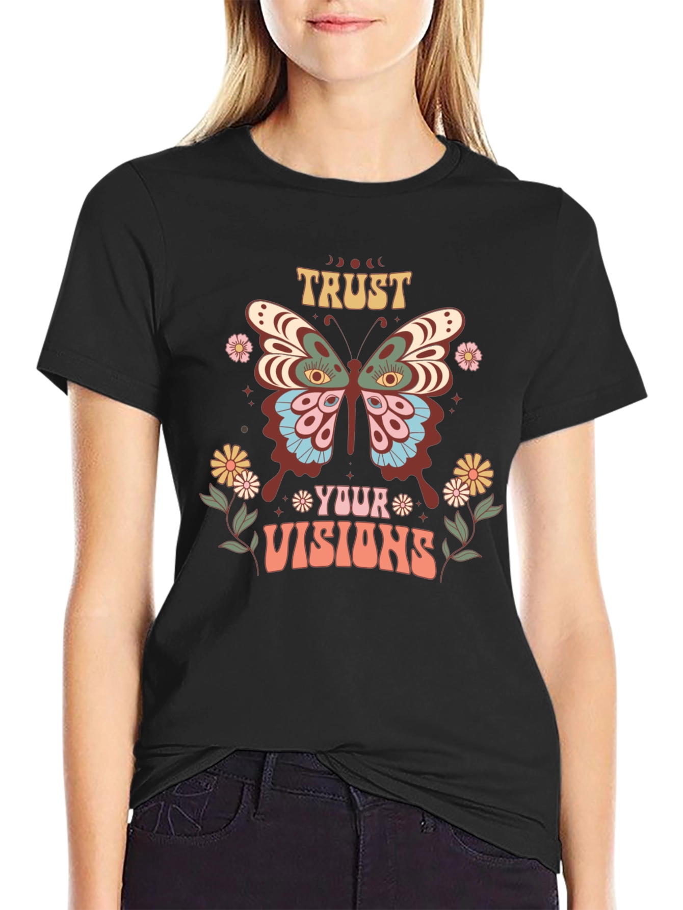 Trust Your Visions T-Shirt Butterfly Graphic Tee