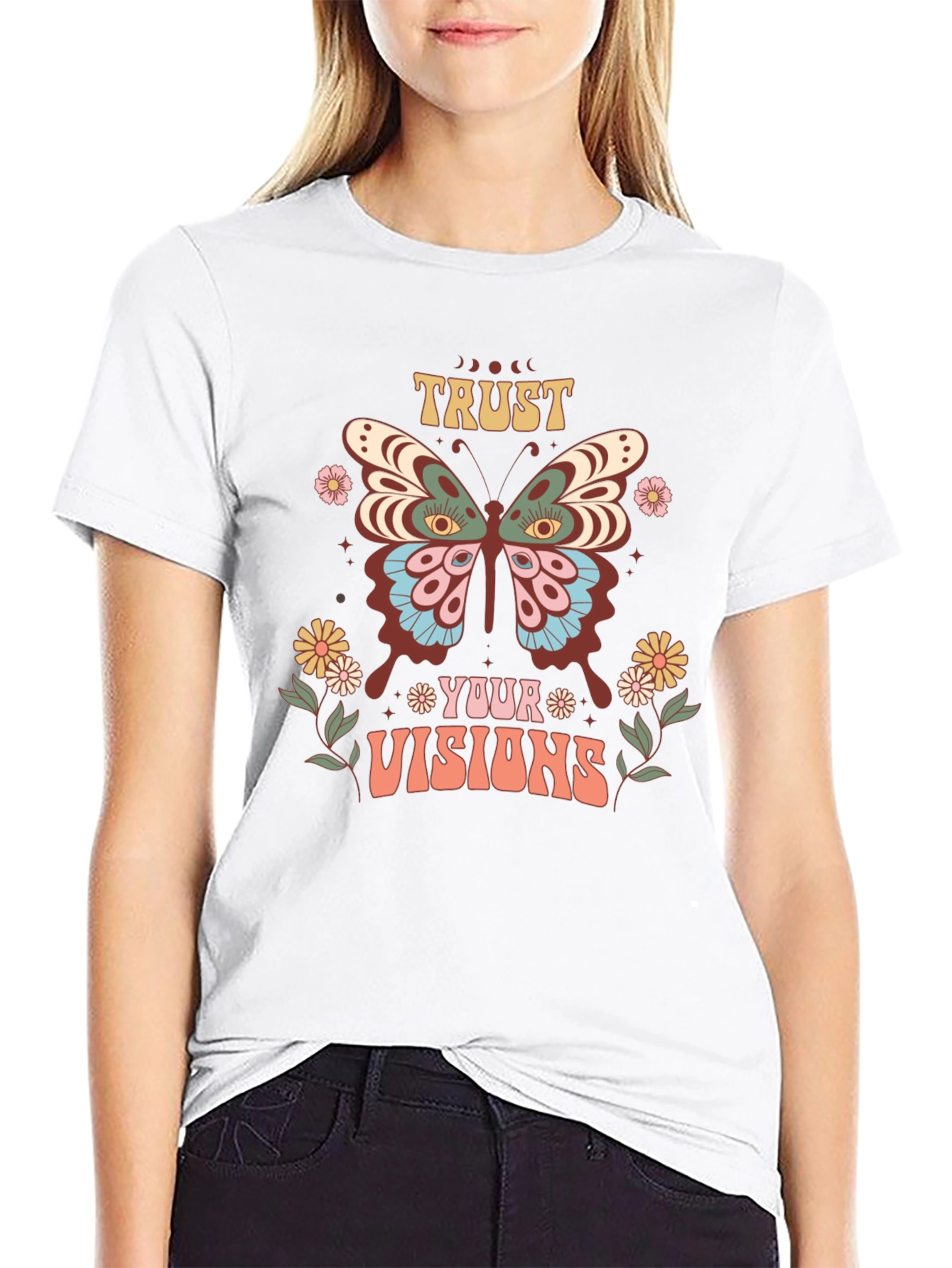 Trust Your Visions T-Shirt Butterfly Graphic Tee