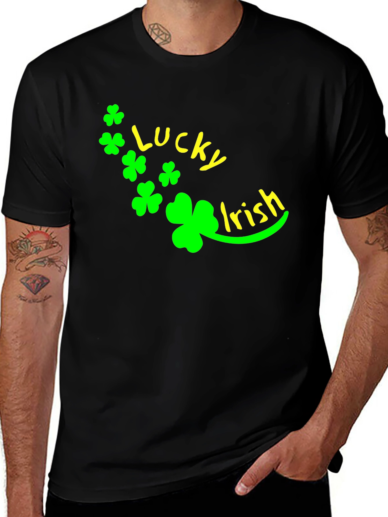 Lucky Irish St. Patricks Day Black T-Shirt