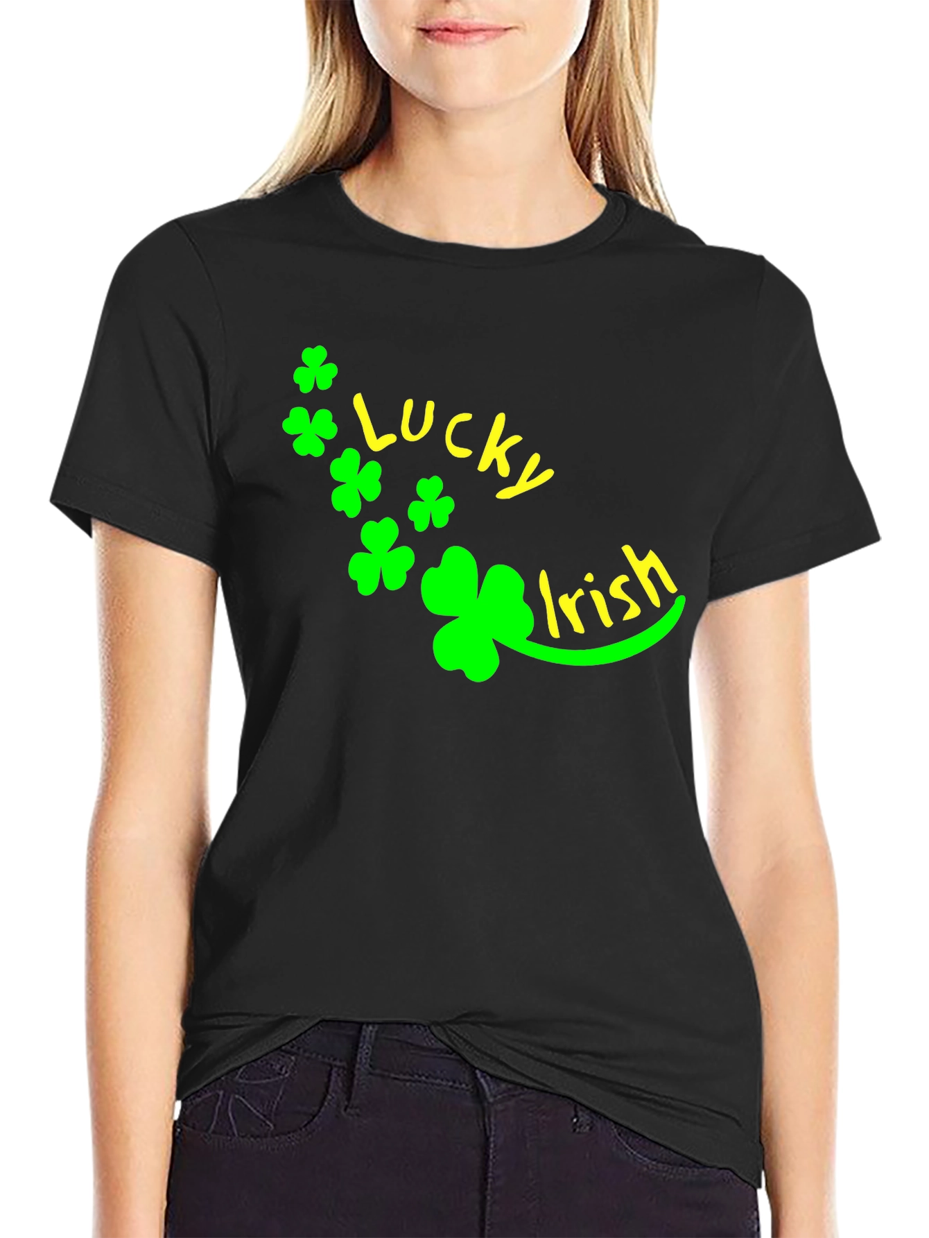 Lucky Irish St. Patricks Day Black T-Shirt