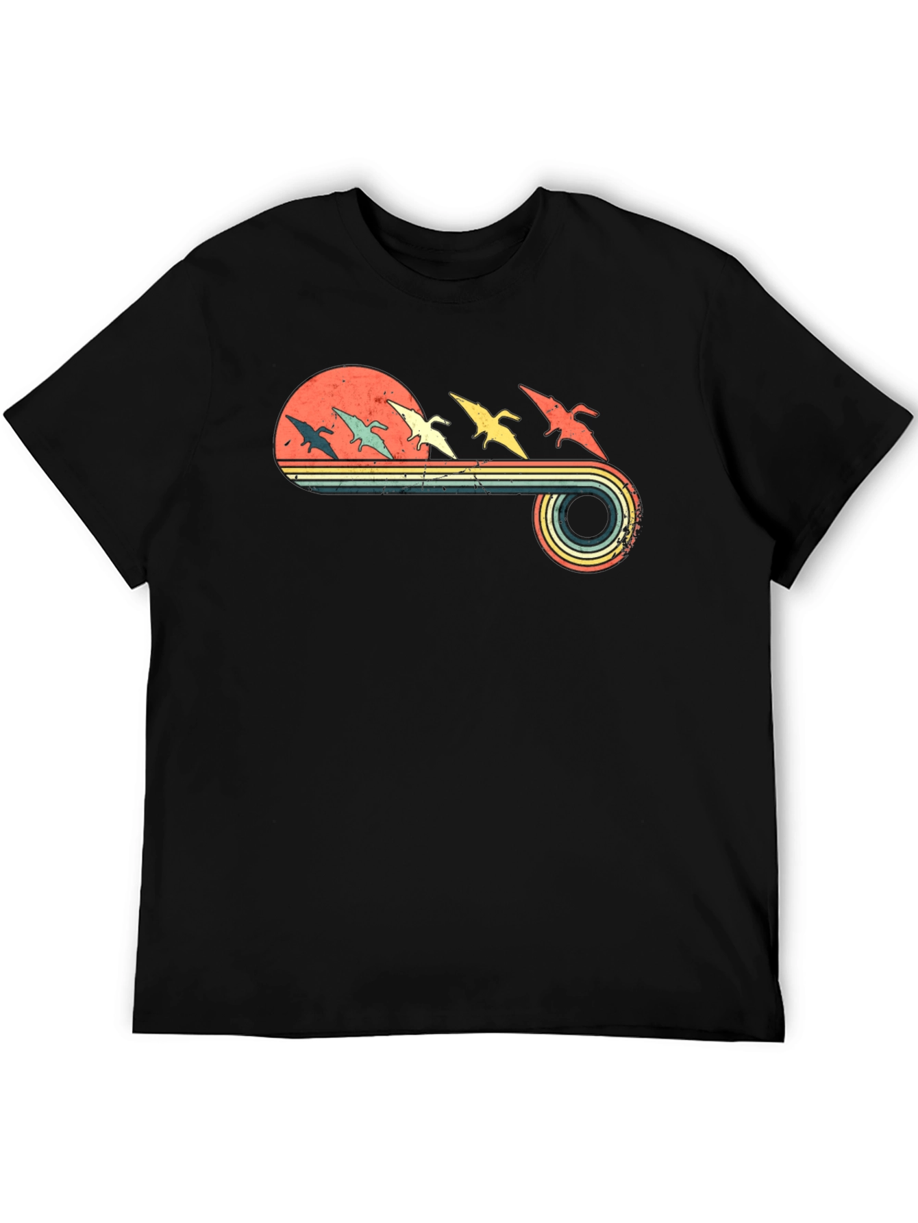 Retro Pterodactyl Sunset Graphic Tee