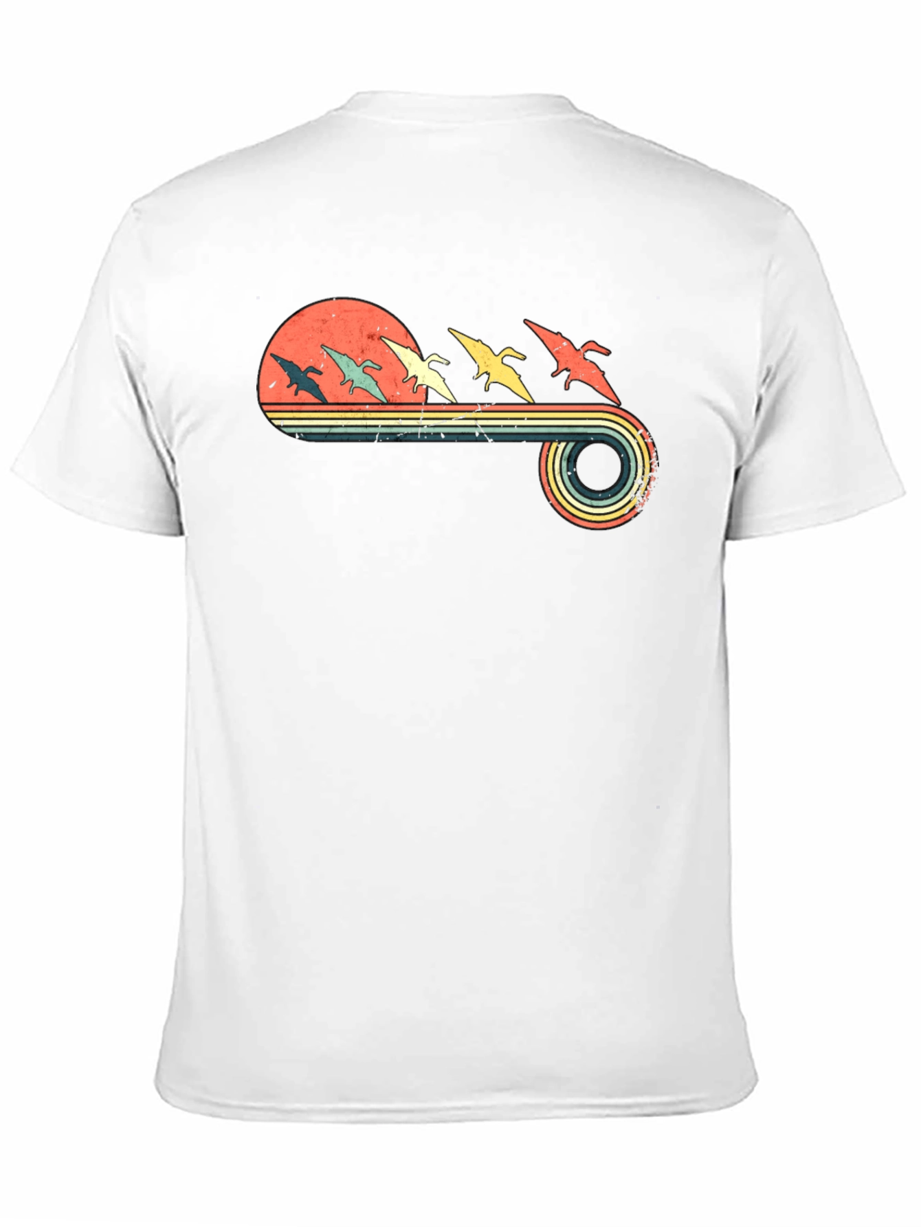 Retro Pterodactyl Sunset Graphic Tee