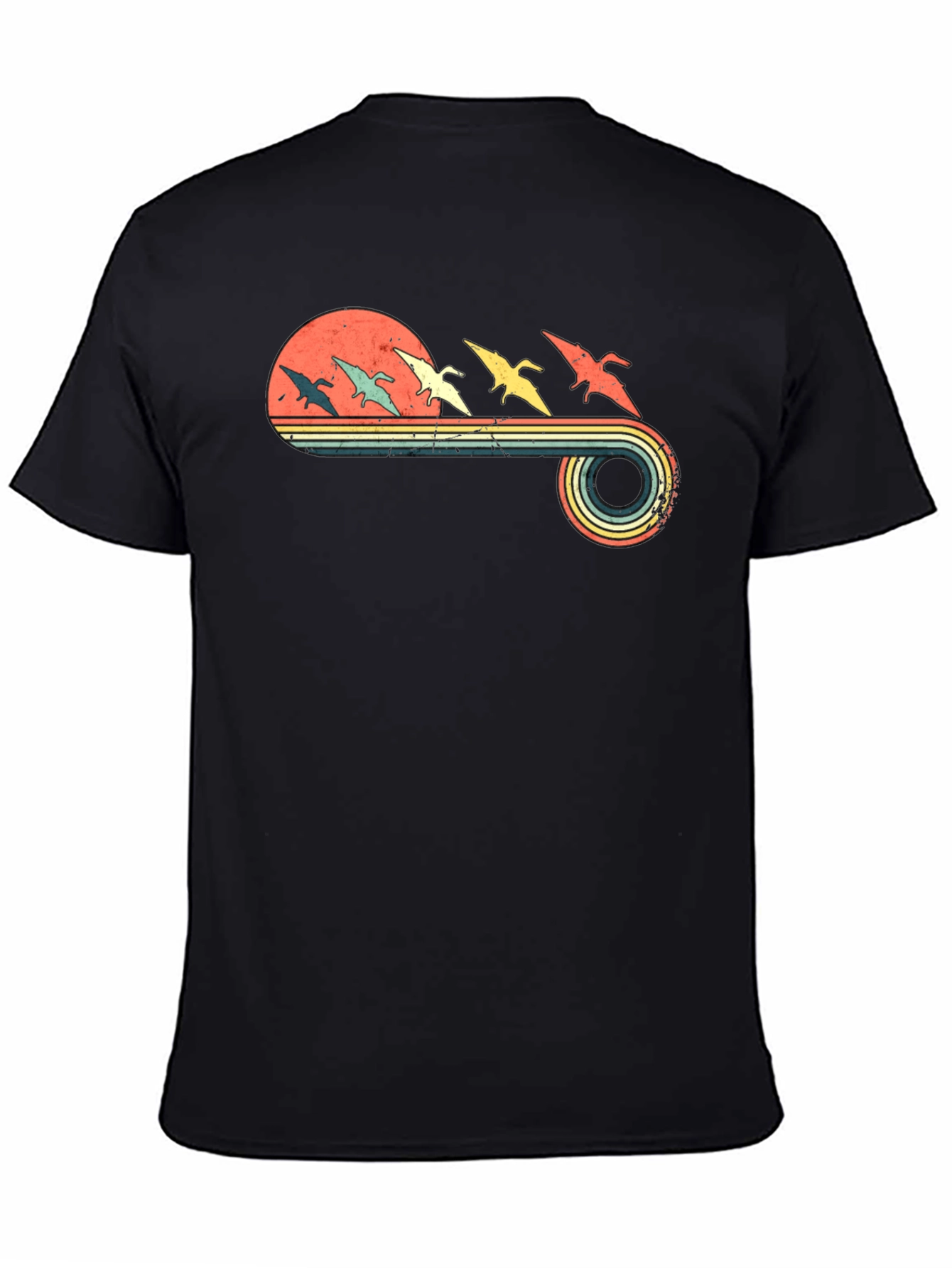 Retro Pterodactyl Sunset Graphic Tee