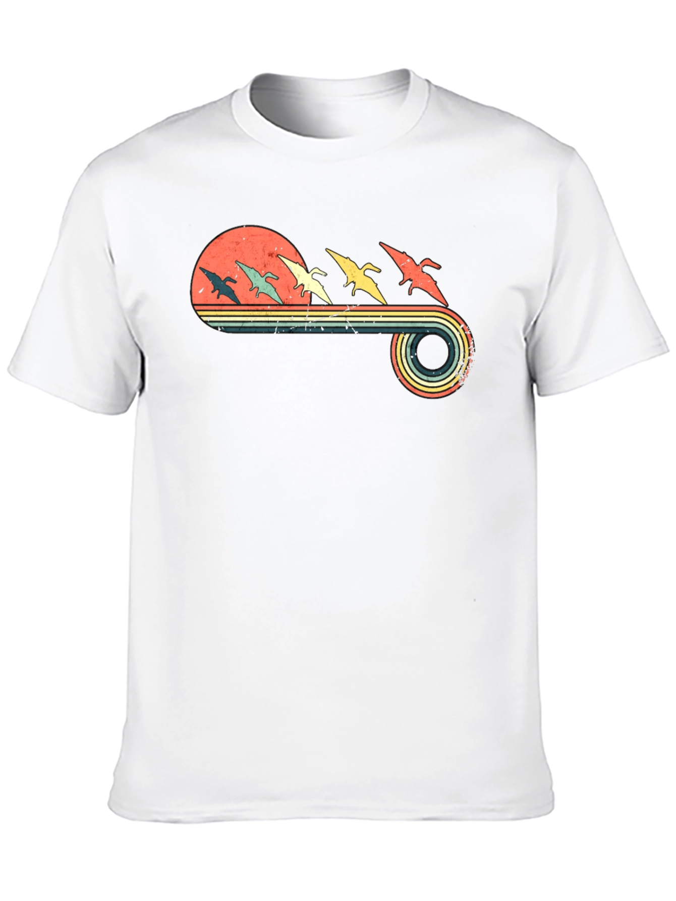 Retro Pterodactyl Sunset Graphic Tee