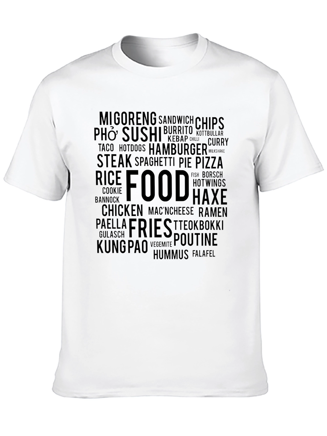 Foodie Word Cloud Graphic T-Shirt